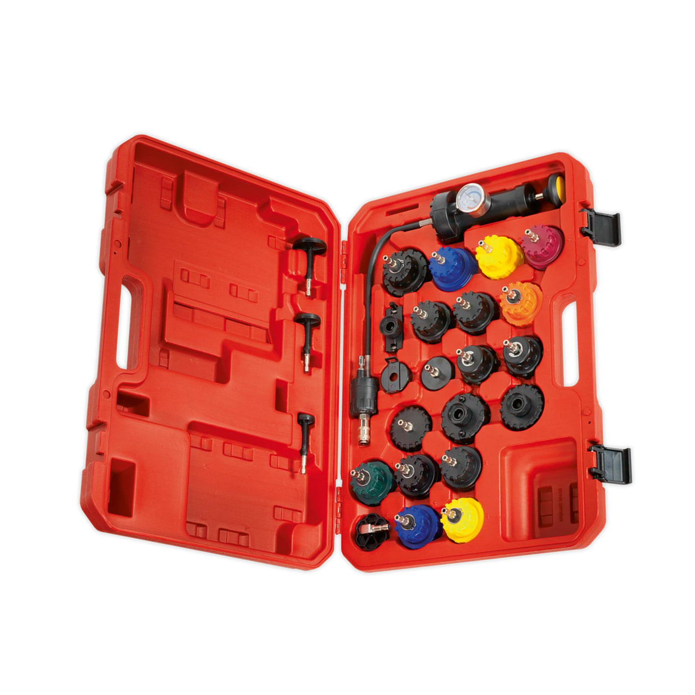 Sealey Cooling System Pressure Test Kit 25pc Quick Release Couplings