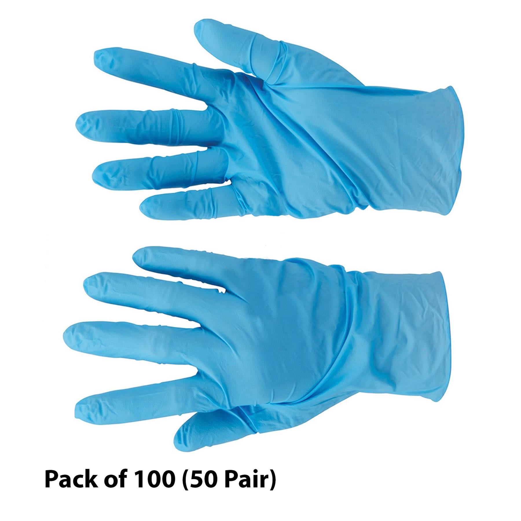100 Pc Disposable Nitrile Gloves Powder Free Large Food Use Mechanic Medical