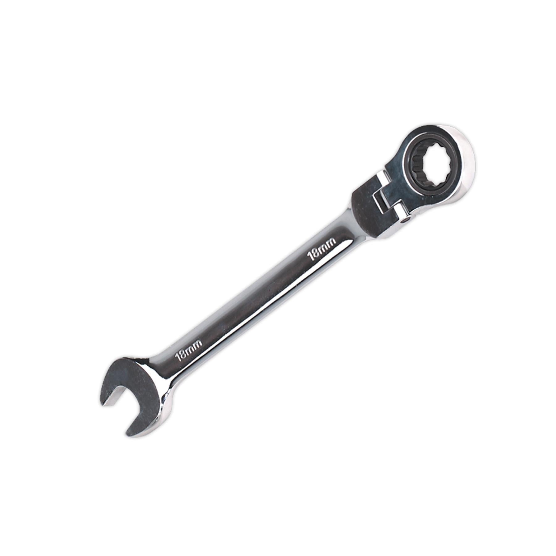 Sealey Flexi-Head Ratchet Combination Spanner 18mm