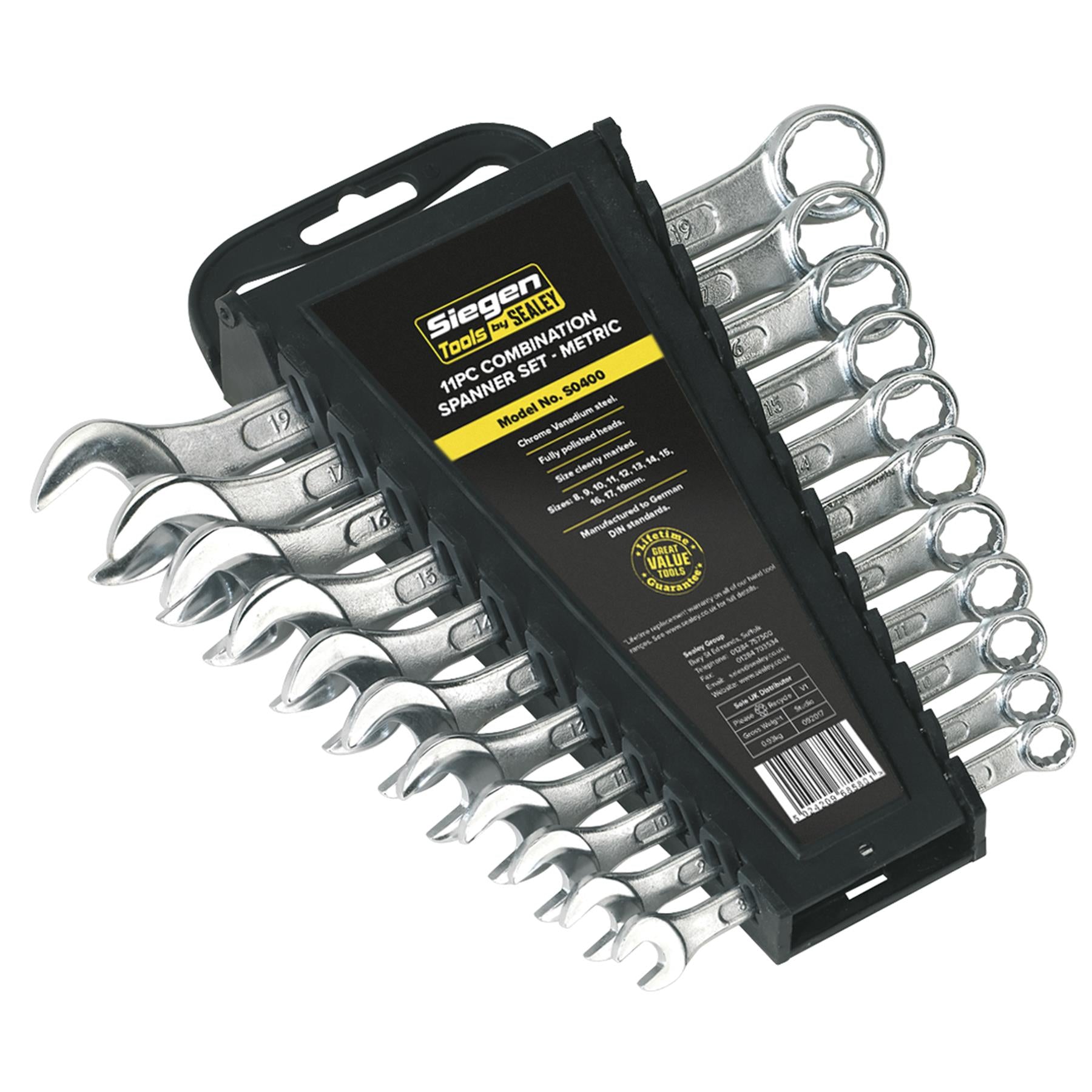 Sealey Combination Spanner Set 11pc Metric