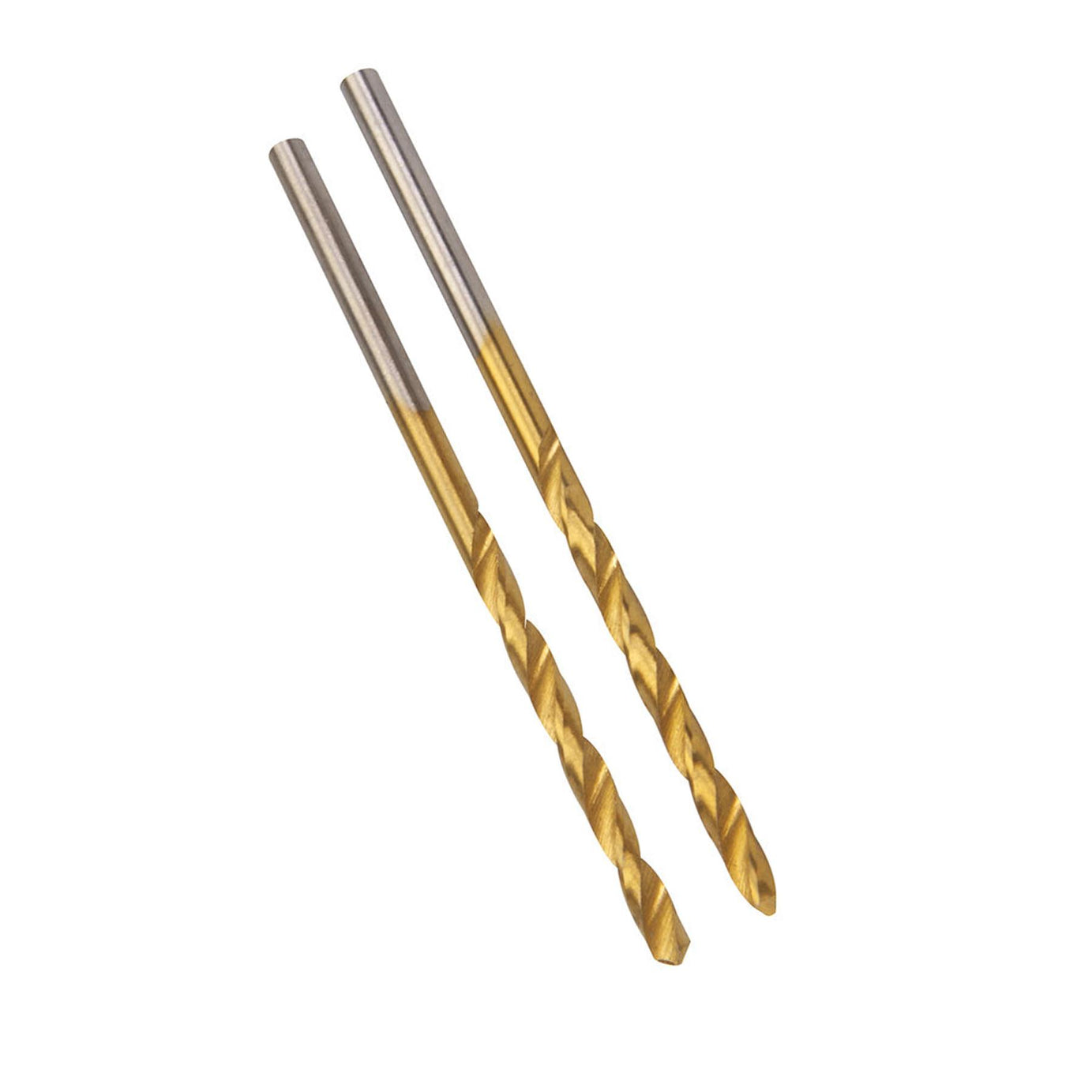 2Pk Hss Titanium-Coated Drill Bits 3.0mm Durable High Speed Metal Wood Plastic