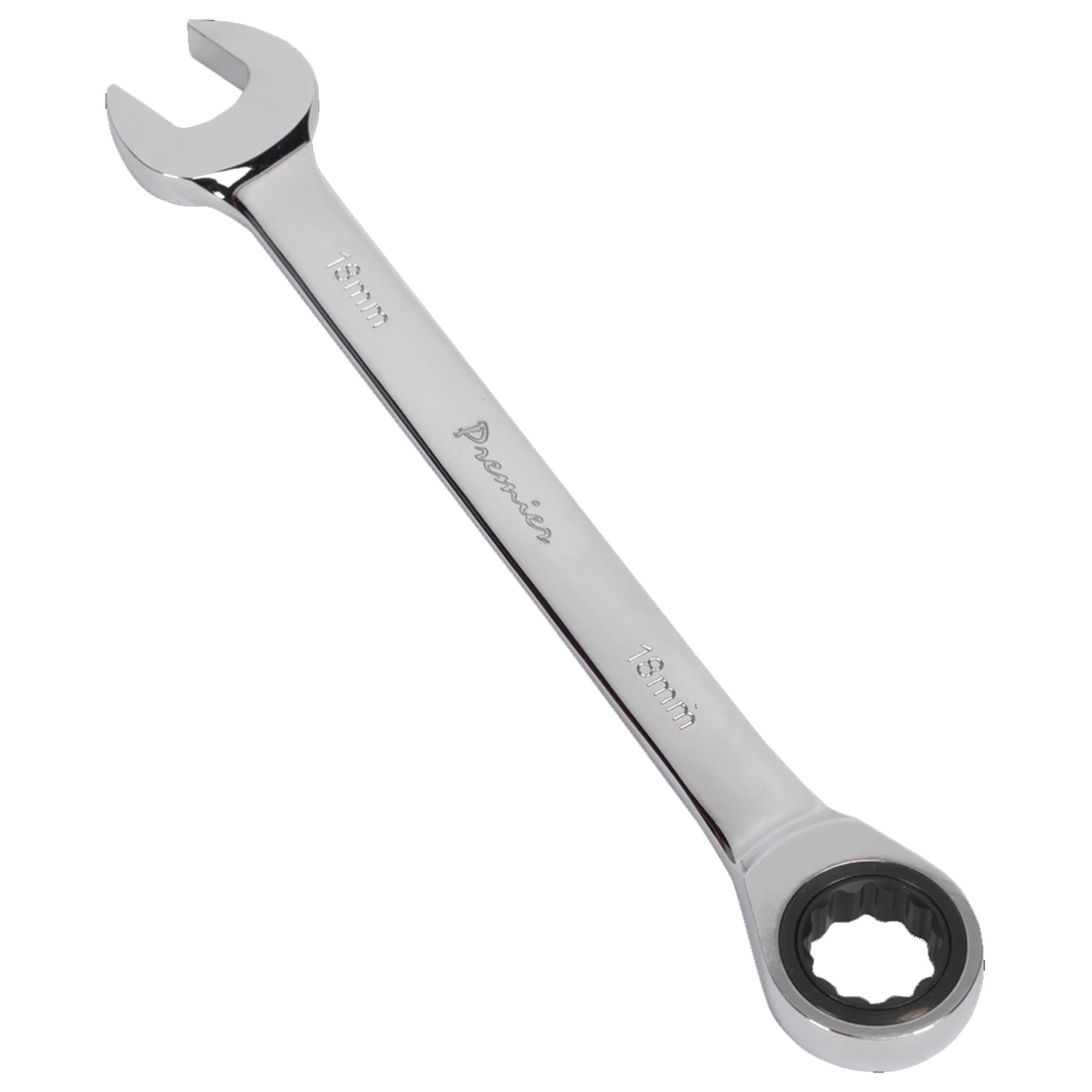Sealey Ratchet Combination Spanner 18mm Chrome Vanadium