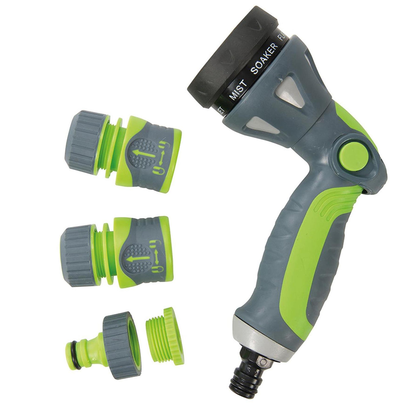 5Pce Soft-Grip Spray Gun Quick Connect Set Nine-Pattern Soft-Grip Handle