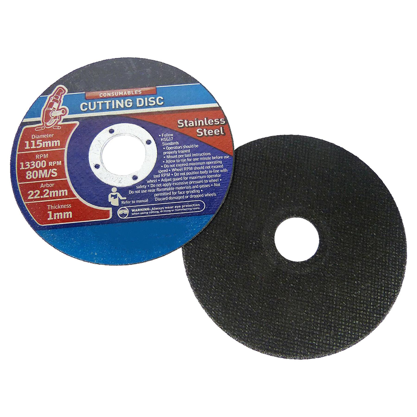 2 x 115mm ULTRA THIN METAL CUTTING DISC 4 1/2" STEEL & STAINLESS 1mm