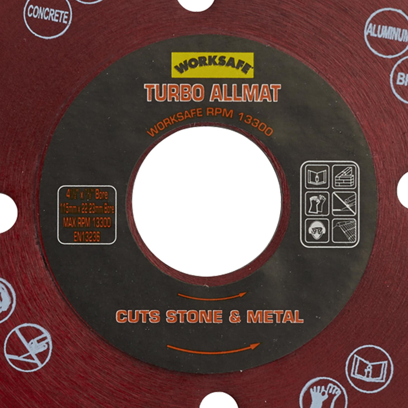Sealey Turbo Allmat Diamond Blade 115 x 22mm Steel and cast iron.