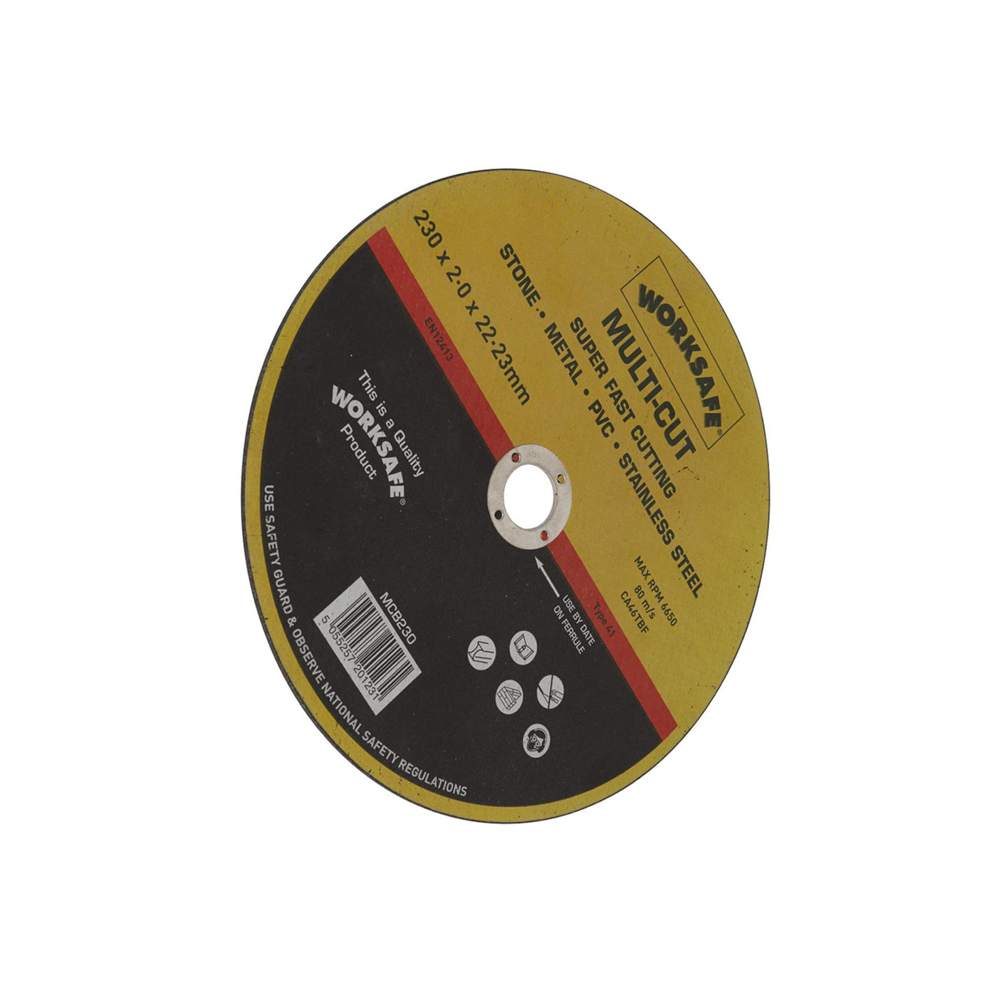 Multi-Cut Disc 230 x 2 x 22mm. Suitable for cutting mild steel Sealey