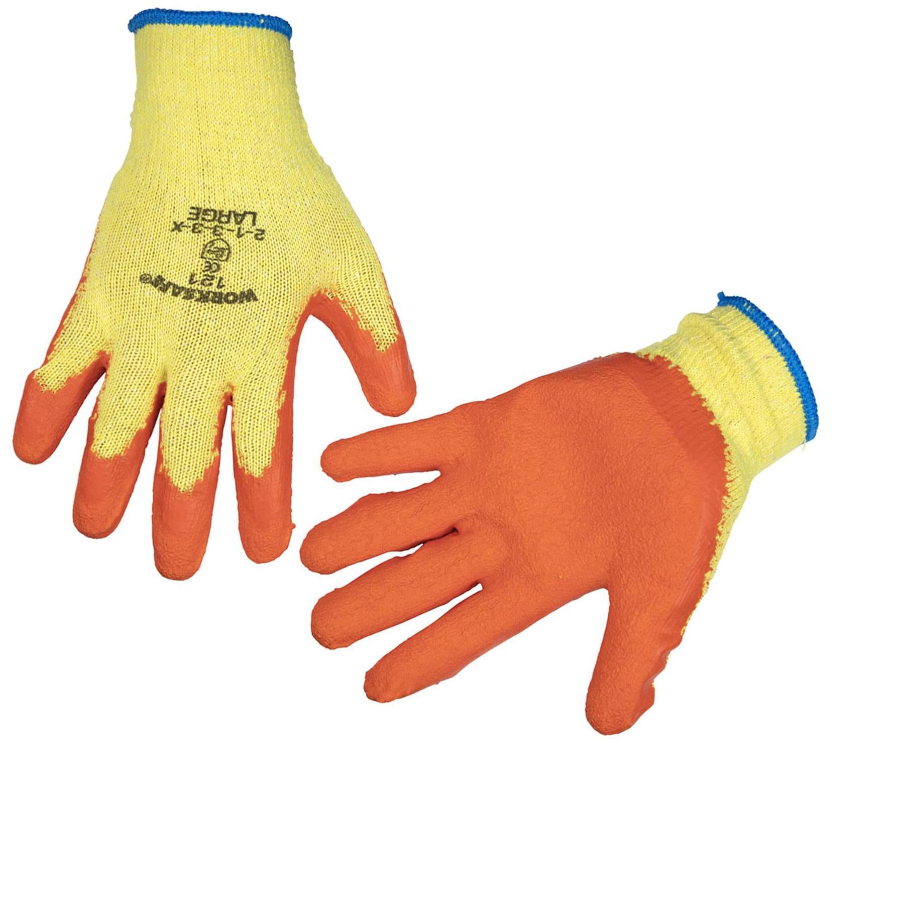Sealey Latex Coated Work Gloves Builder Gardening Safety Grip Large 12 Pairs