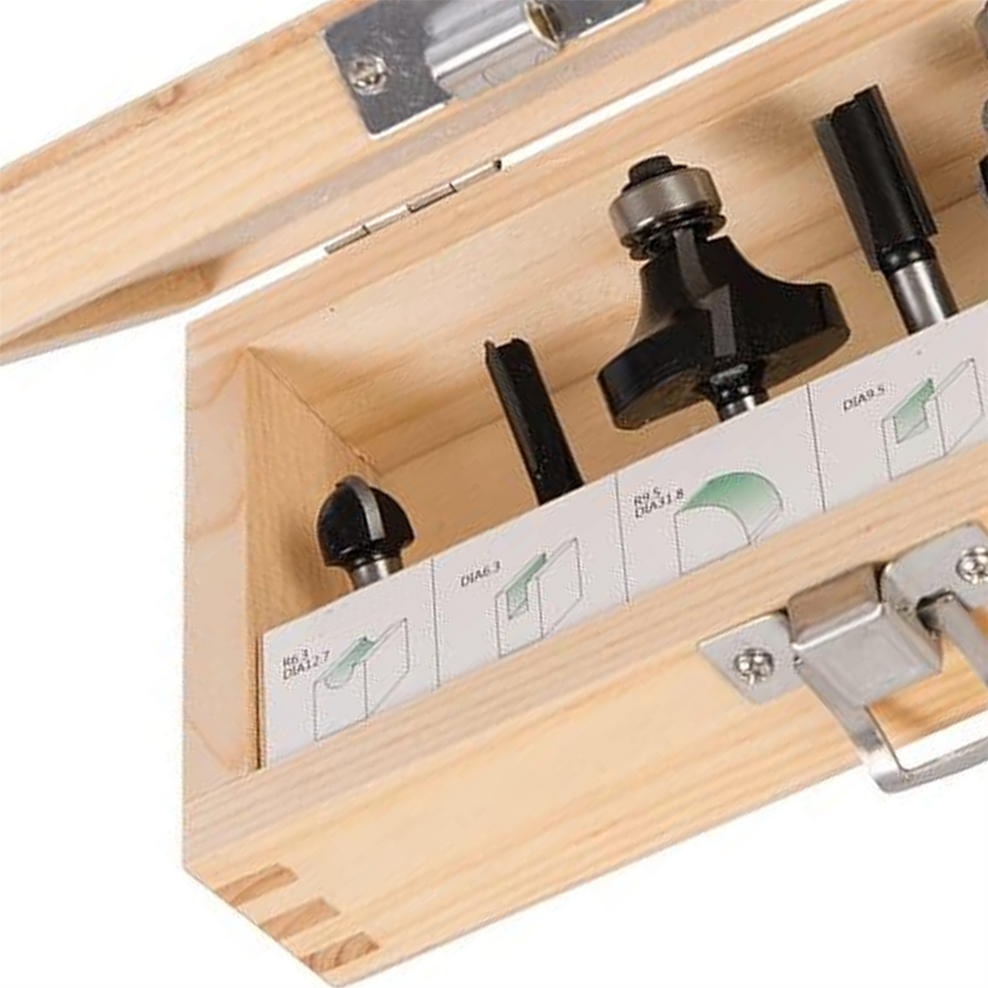 1/4" Kitchen Worktop Fitters Bit Set 6Pce Twin Flutes For Clean, Precise Cutting