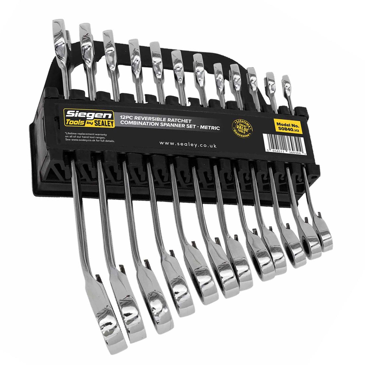 Sealey Reversible Ratchet Combination Spanner Set 12pc Metric