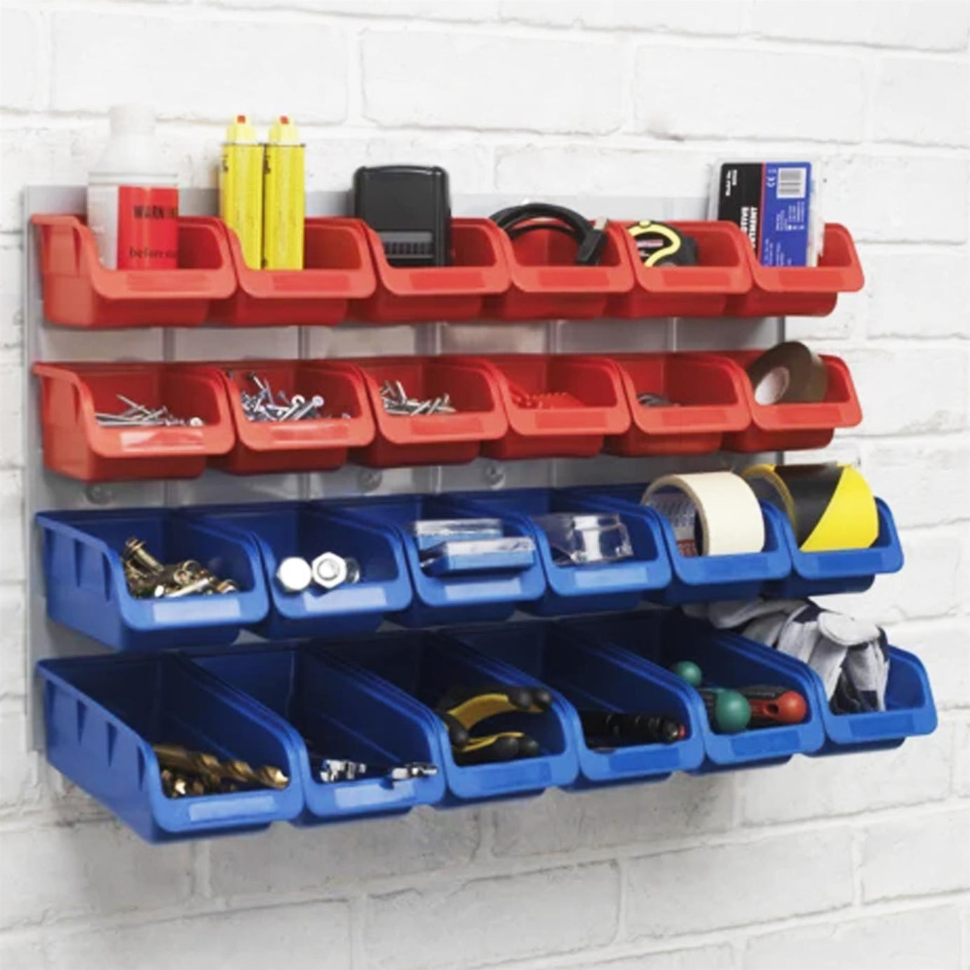 Sealey Bin & Panel Combination 24 Bins - Red/Blue