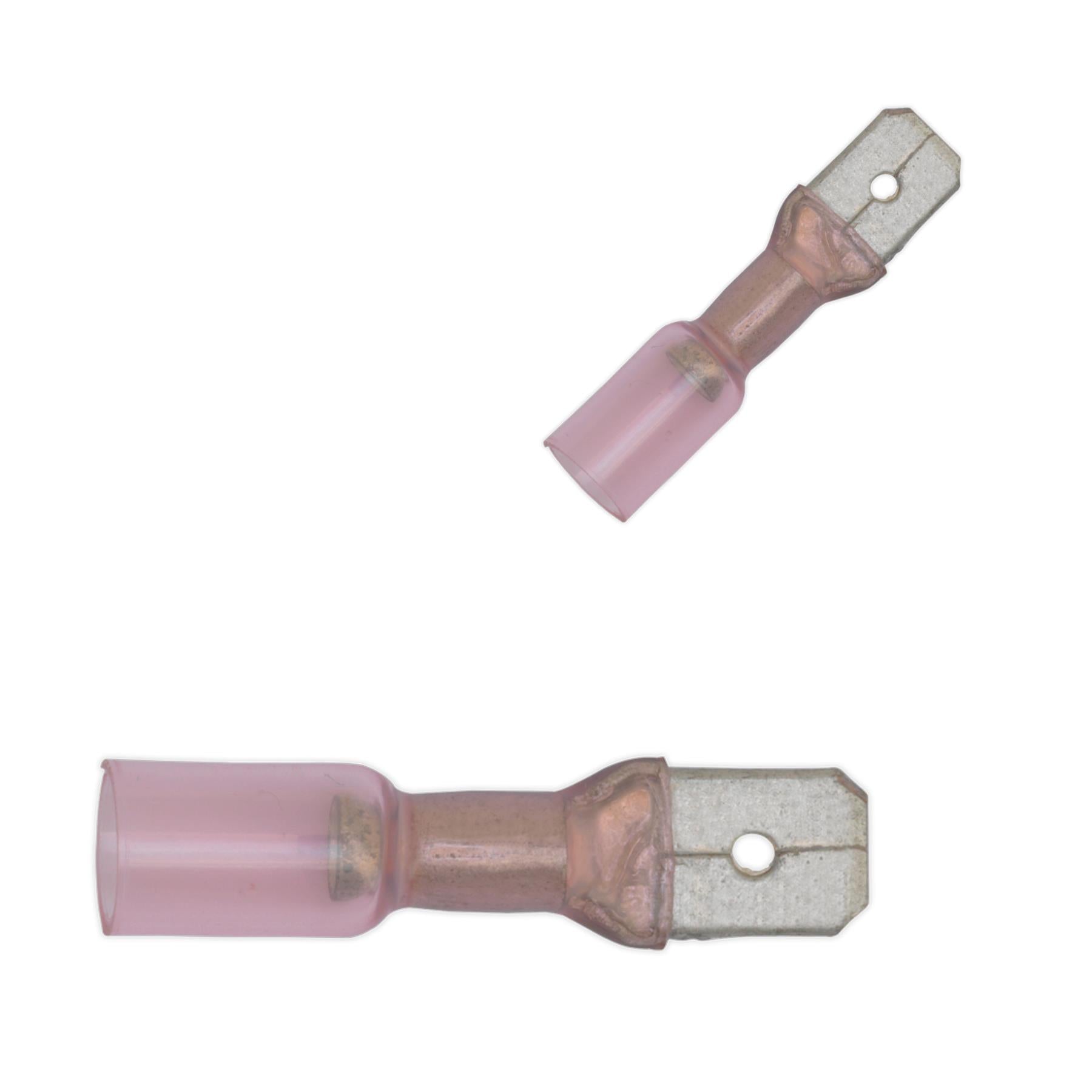 Sealey Heat Shrink Push-On Terminal 6.3mm Male Red Pack of 25