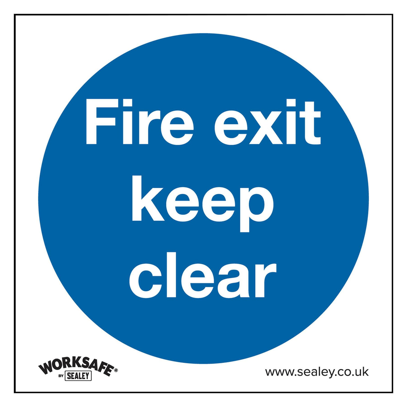 Mandatory Safety Sign - Fire Exit Keep Clear - Self-Adhesive Vinyl