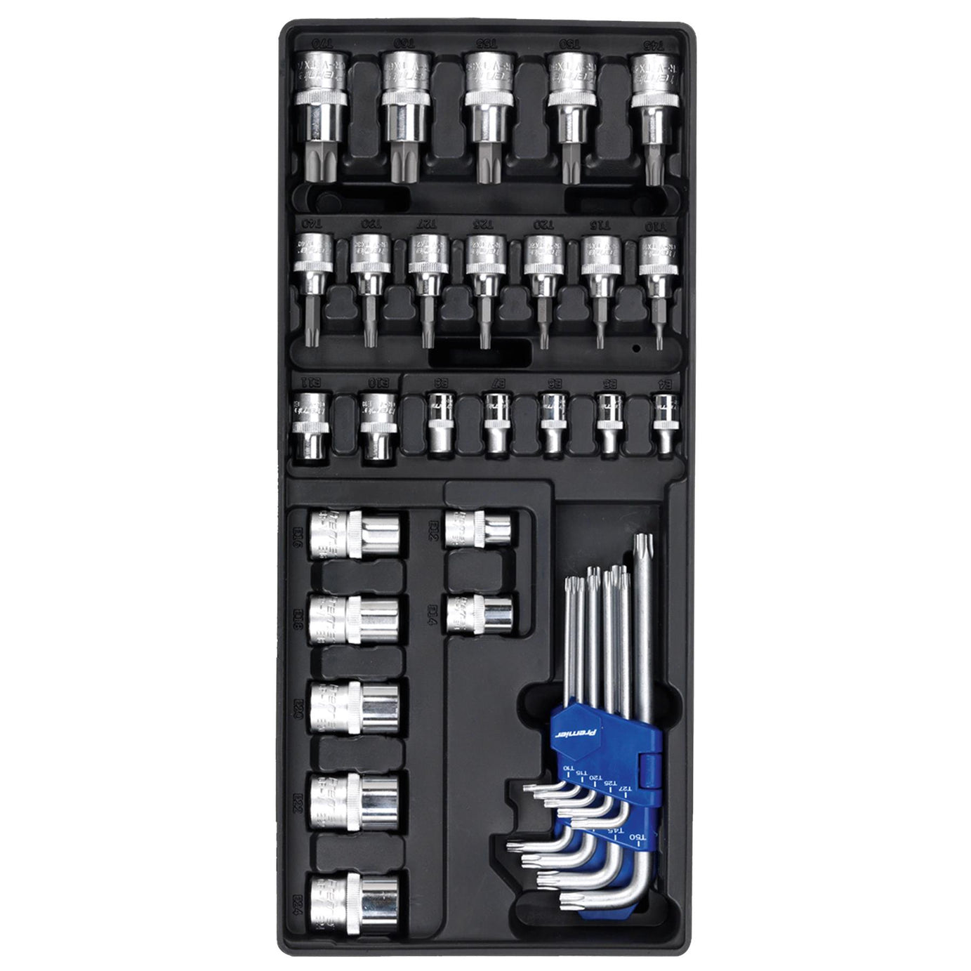 Sealey Tool Tray with TRX-Star* Key, Socket Bit & Socket Set 35pc