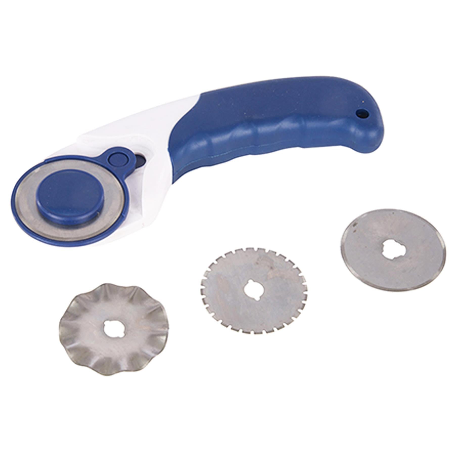 QUALITY SOFT-GRIP 3-IN-1 ROTARY CUTTER 45MM BLADE Straight Perforated Wave Cut