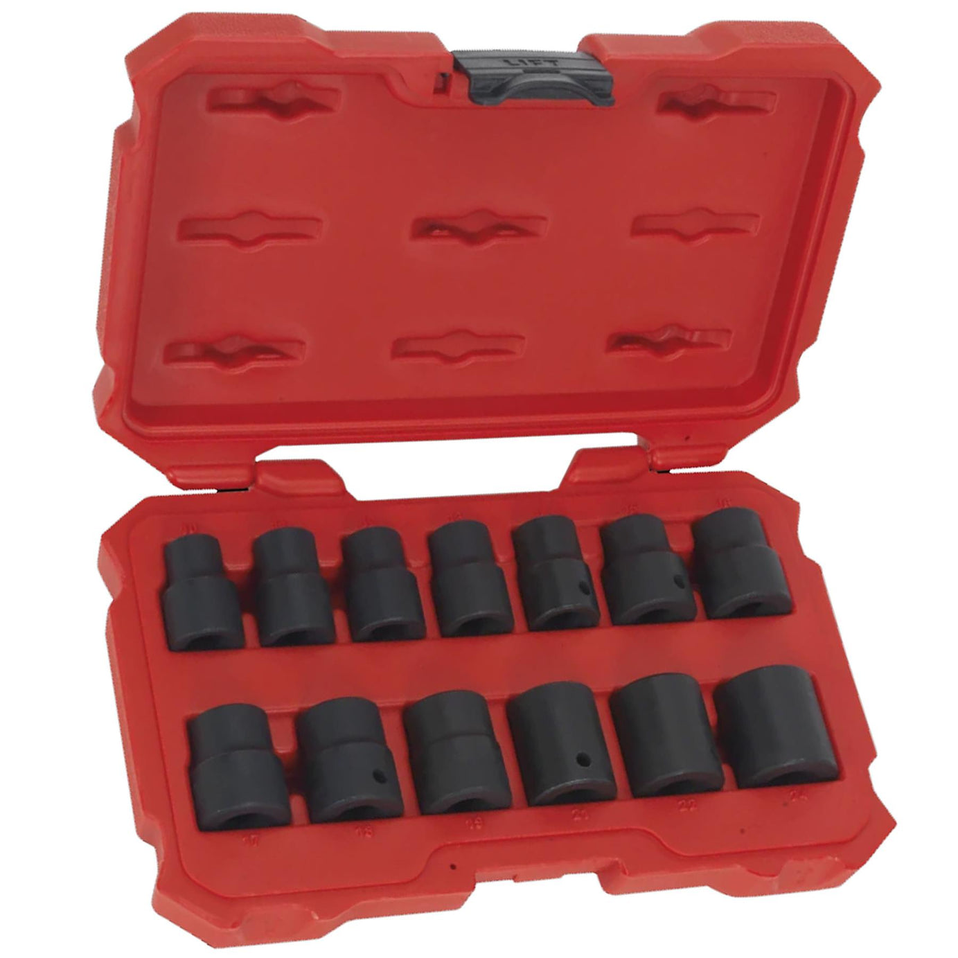 Sealey Impact Socket Set 13pc 1/2"Sq Drive Lock-On 6pt Metric