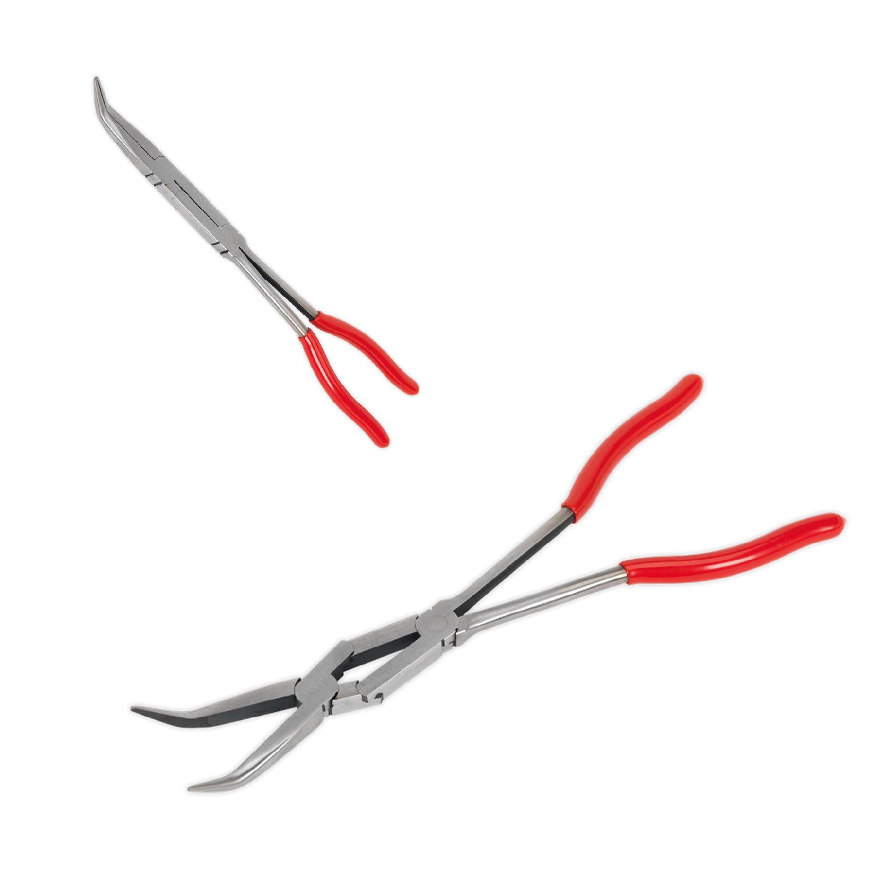 Sealey Flat Nose Pliers Double Joint Long Reach 335mm