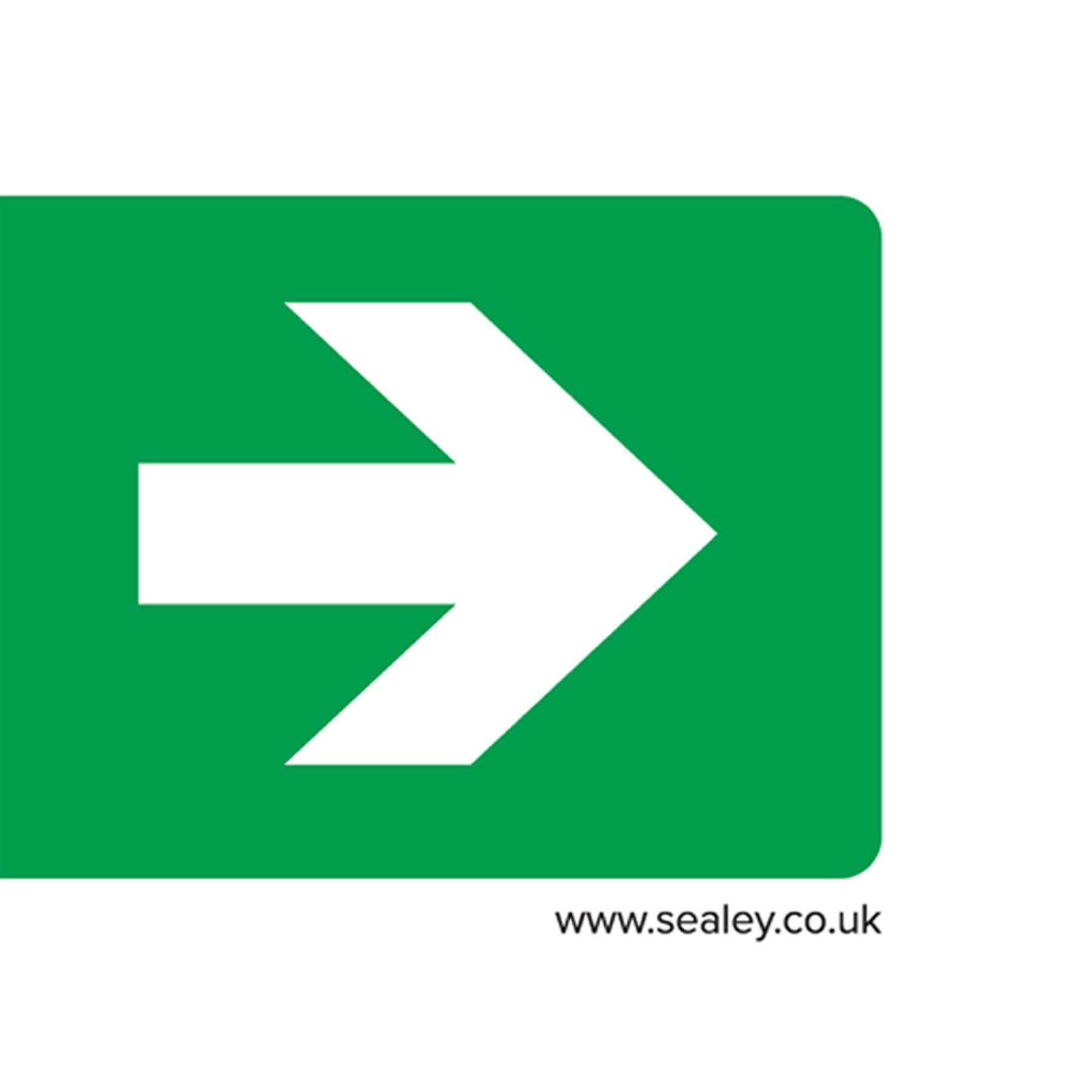 Sealey Safety Sign - Fire Exit (Right) - Self-Adh. Vinyl - Pk of 10