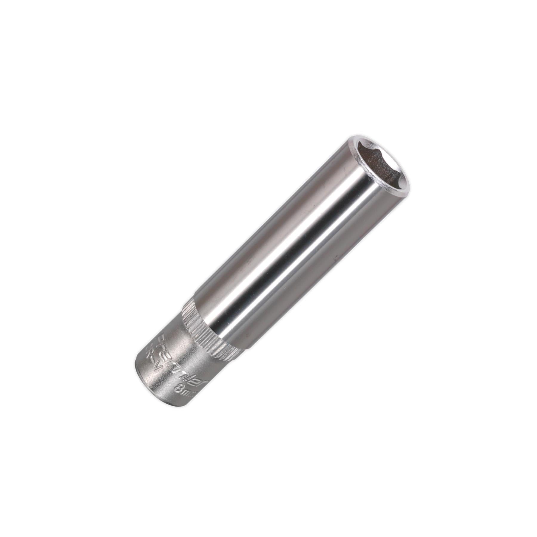 Sealey WallDrive Socket 8mm Deep 1/4"Sq Drive Chrome Vanadium Steel