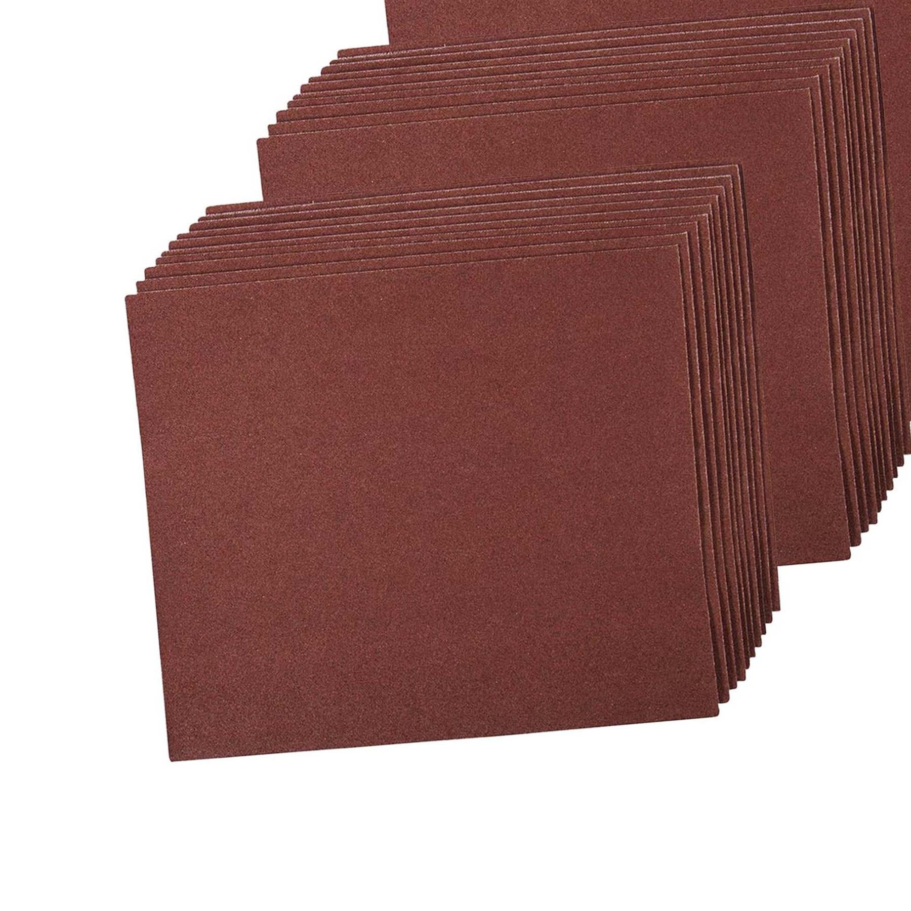 50 Pk Emery Cloth Hand Sanding Sheets 36 60 80 120 180 Grit Metal & Rust Removal