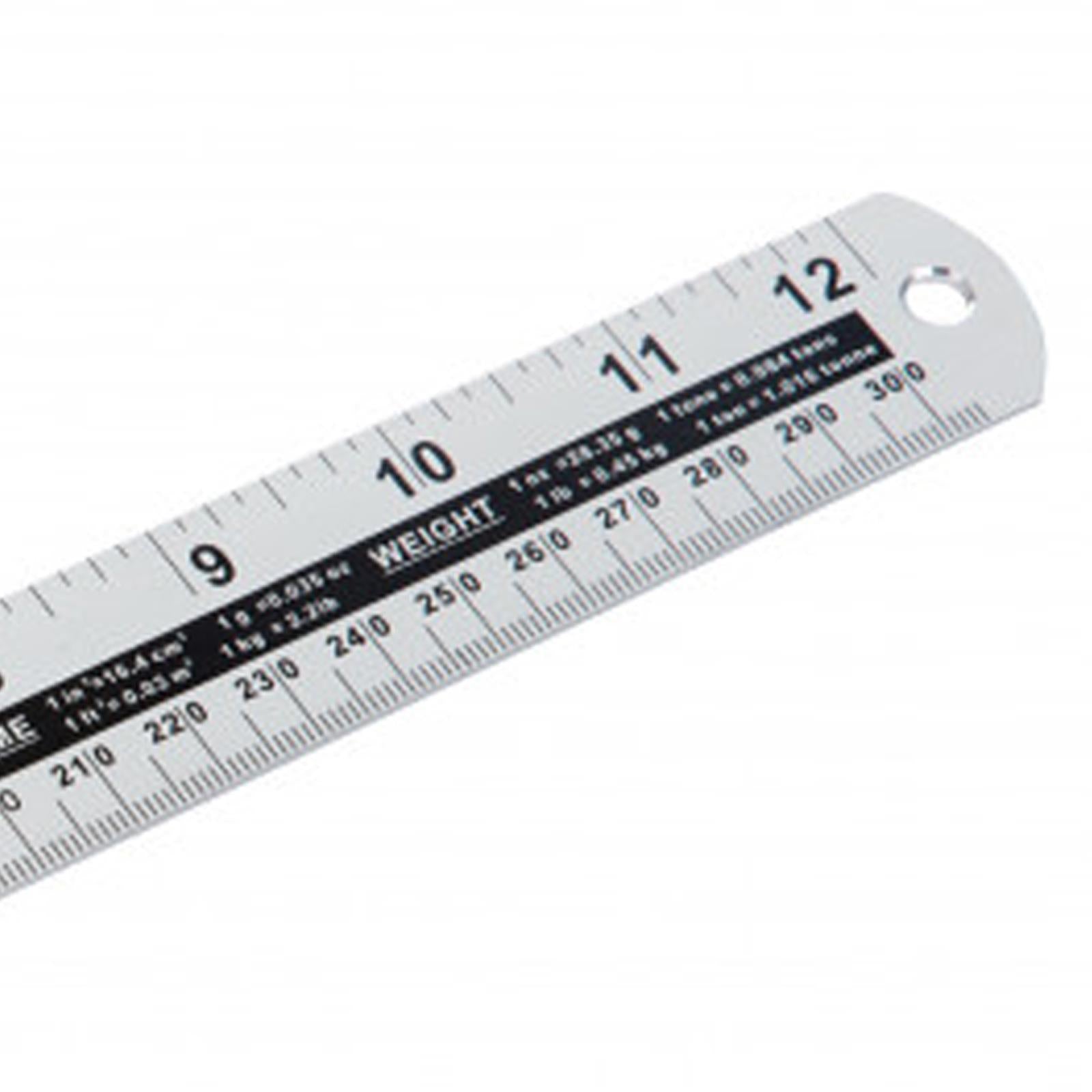 BlueSpot Aluminium Ruler Measure 12" Anodised Aluminium Light & Won't Rust