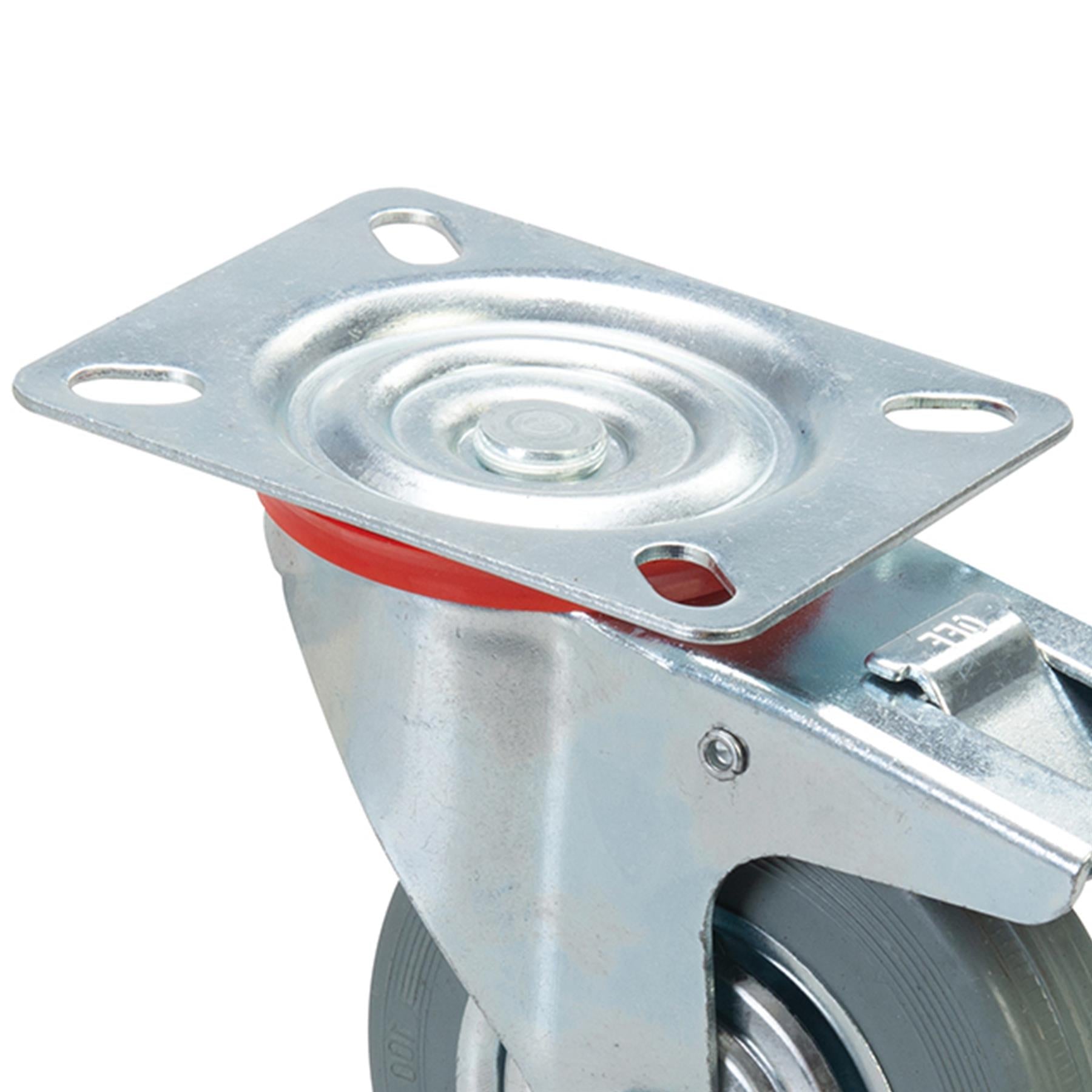 Heavy Duty Swivel Rubber Castor Caster Wheels Cart Wheel 100mm