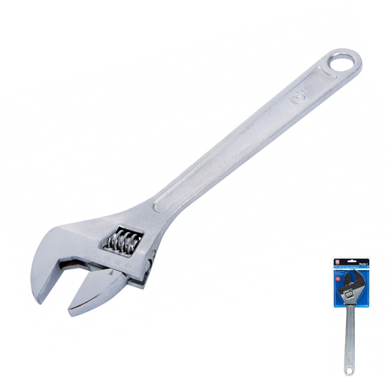 BlueSpot 380mm (15") Adjustable Wrench Spanner Drop Forged Heat Treated Steel