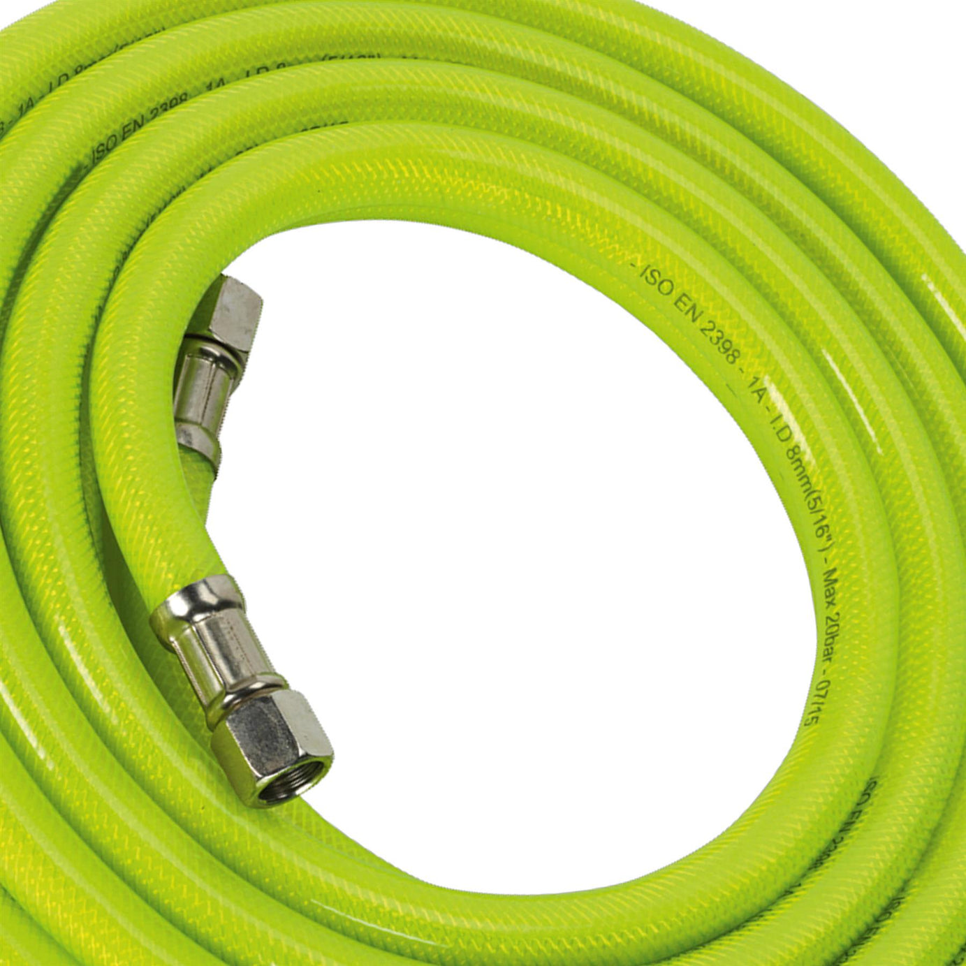 Sealey Air Hose High-Visibility 5m x 8mm with 1/4"BSP Unions