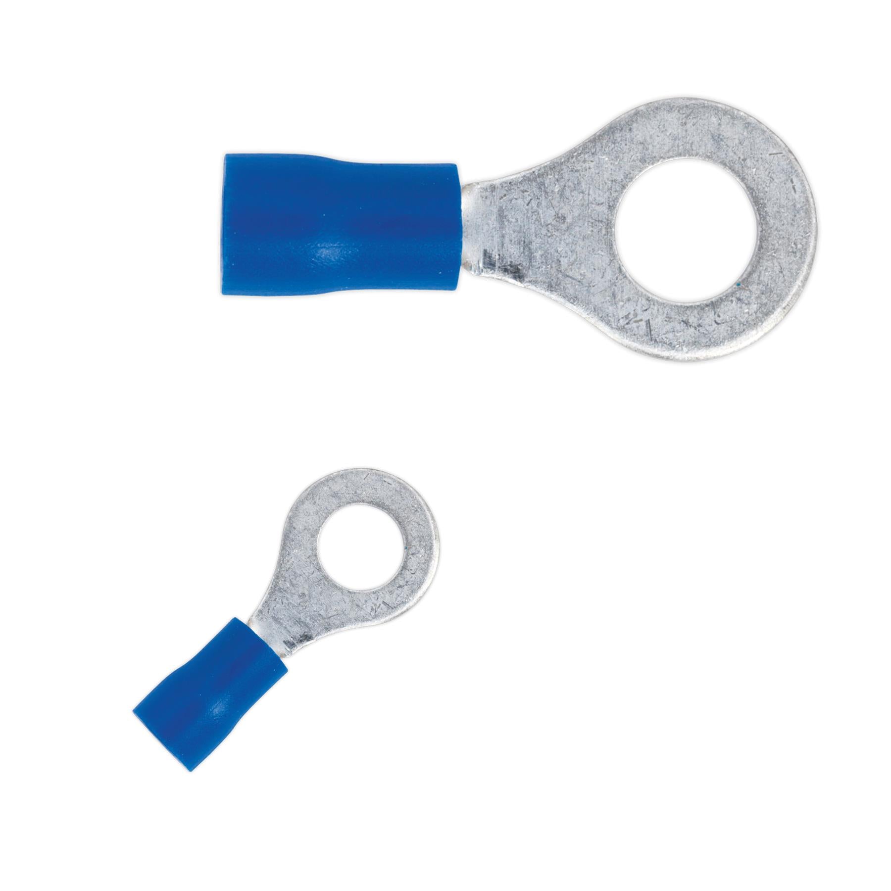 Sealey Easy-Entry Ring Terminal Ø6.4mm (1/4") Blue Pack of 100
