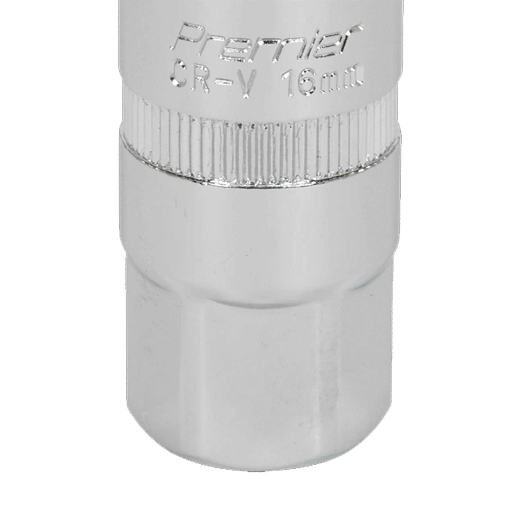 Sealey Spark Plug Socket 16mm 3/8"Sq Drive Chrome Vanadium
