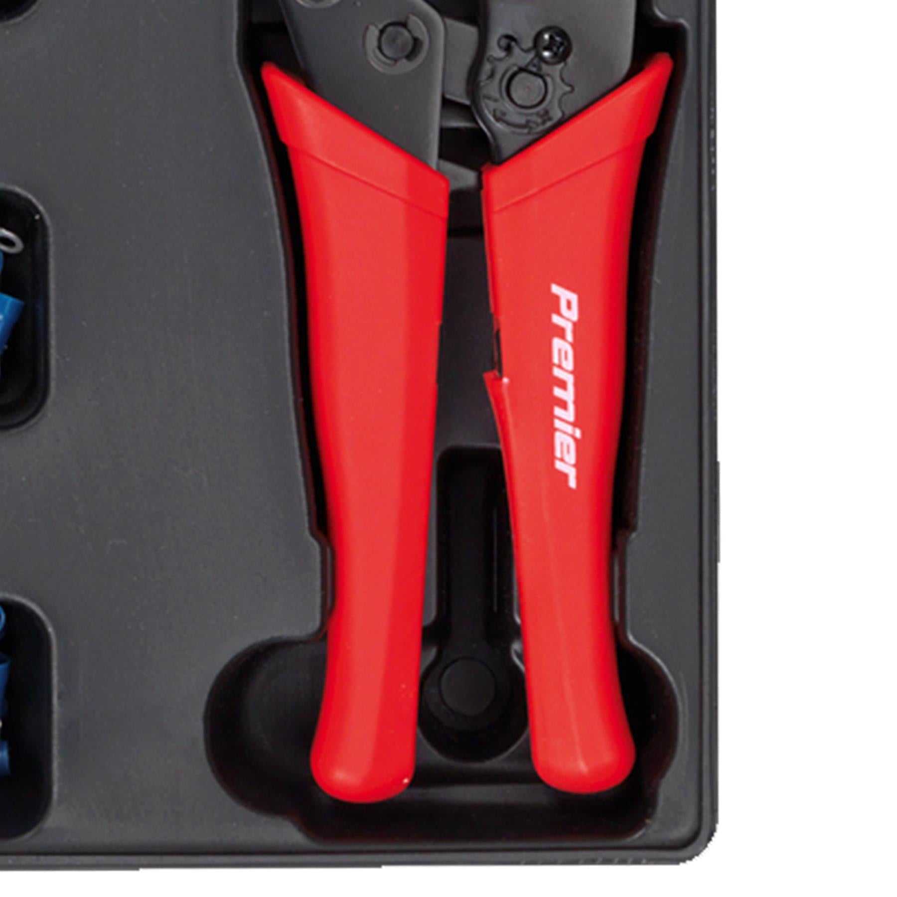 Sealey Tool Tray with Ratchet Crimper & Asstd Insulated Terminals