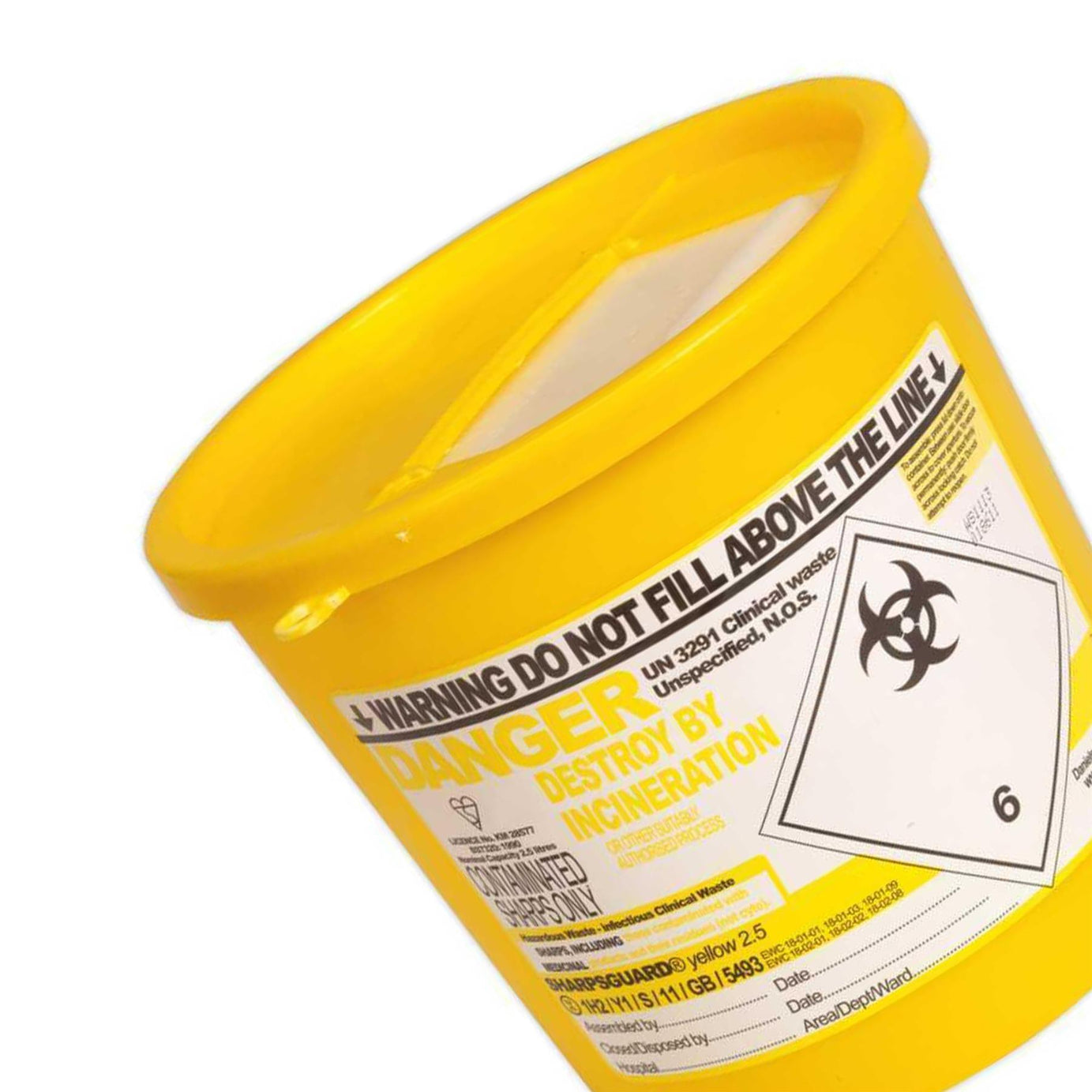 Sealey Safe Sharps Waste Storage Bin 2.5L