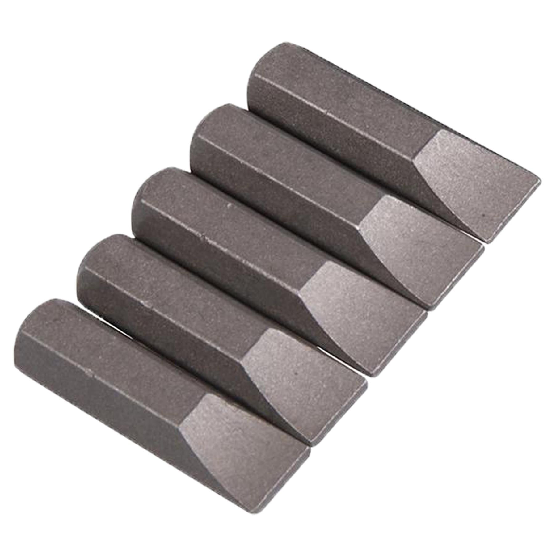 Slotted Screwdriver Bits 7mm CRV Chrome Vanadium Steel 1/4" Hex Drive 5Pcs