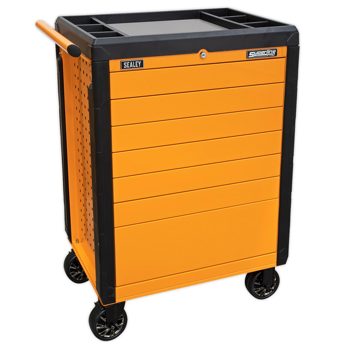 Sealey Rollcab 7 Drawer Push-To-Open Hi-Vis Orange APPD7O