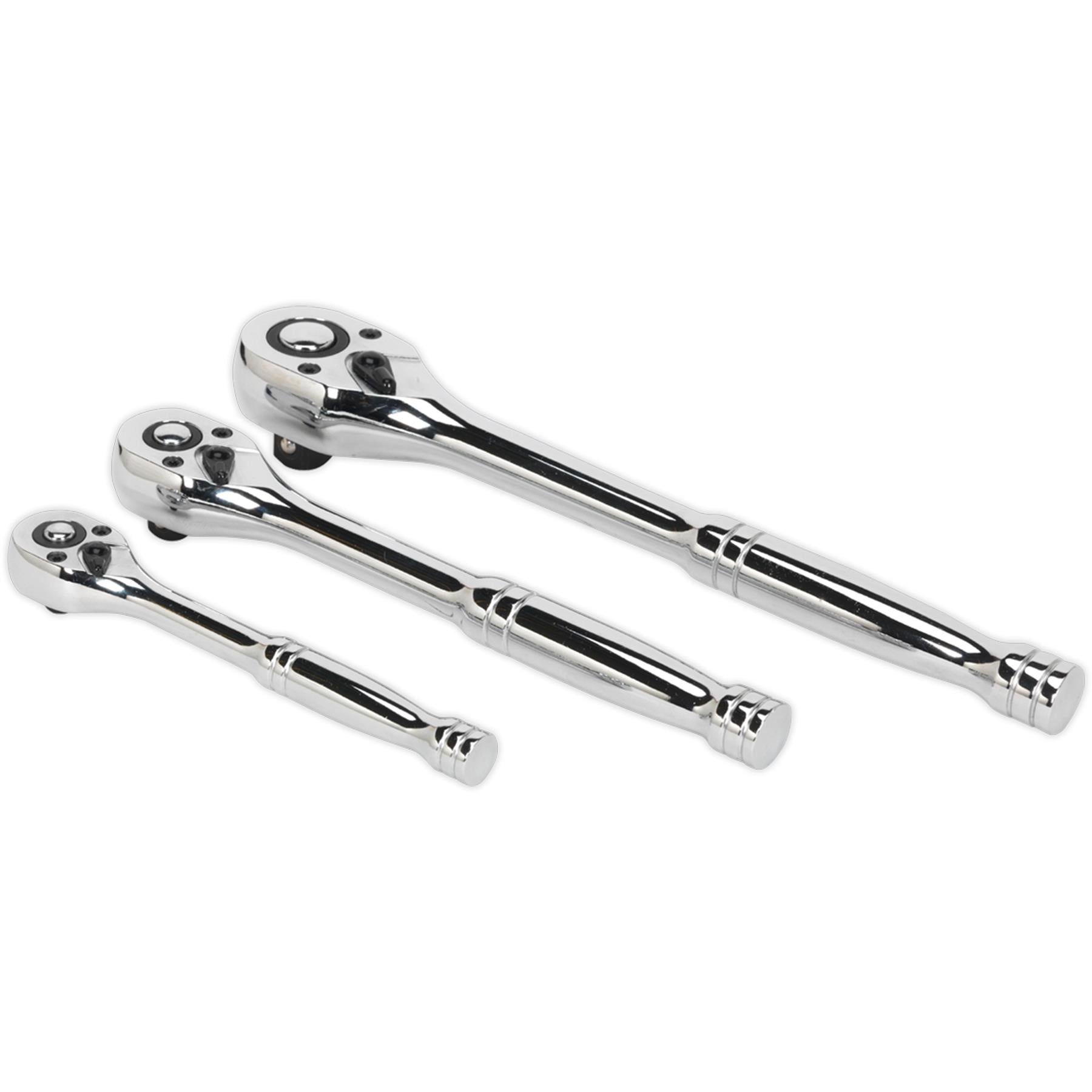 Sealey Ratchet Wrench Set 3pc Pear-Head Flip Reverse