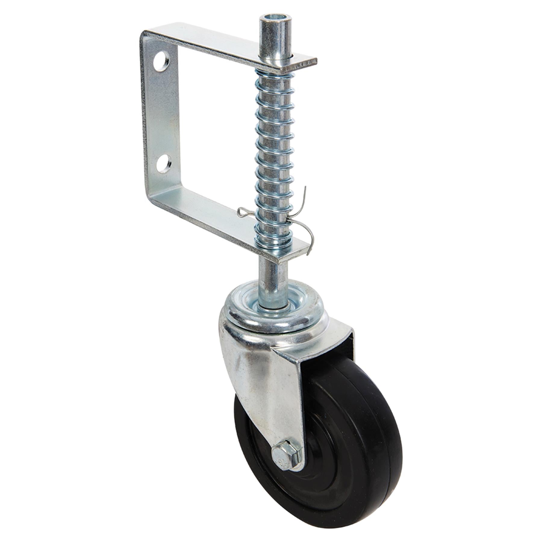 Spring Loaded Gate Jockey Wheel Swivel Castor 100mm (4") Diameter for up to 57kg