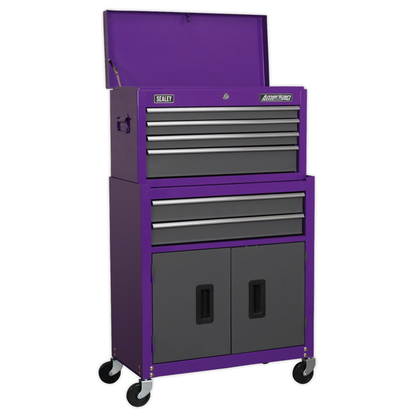 Sealey Topchest & Rollcab Combo 6 Drawer - Purple/Grey