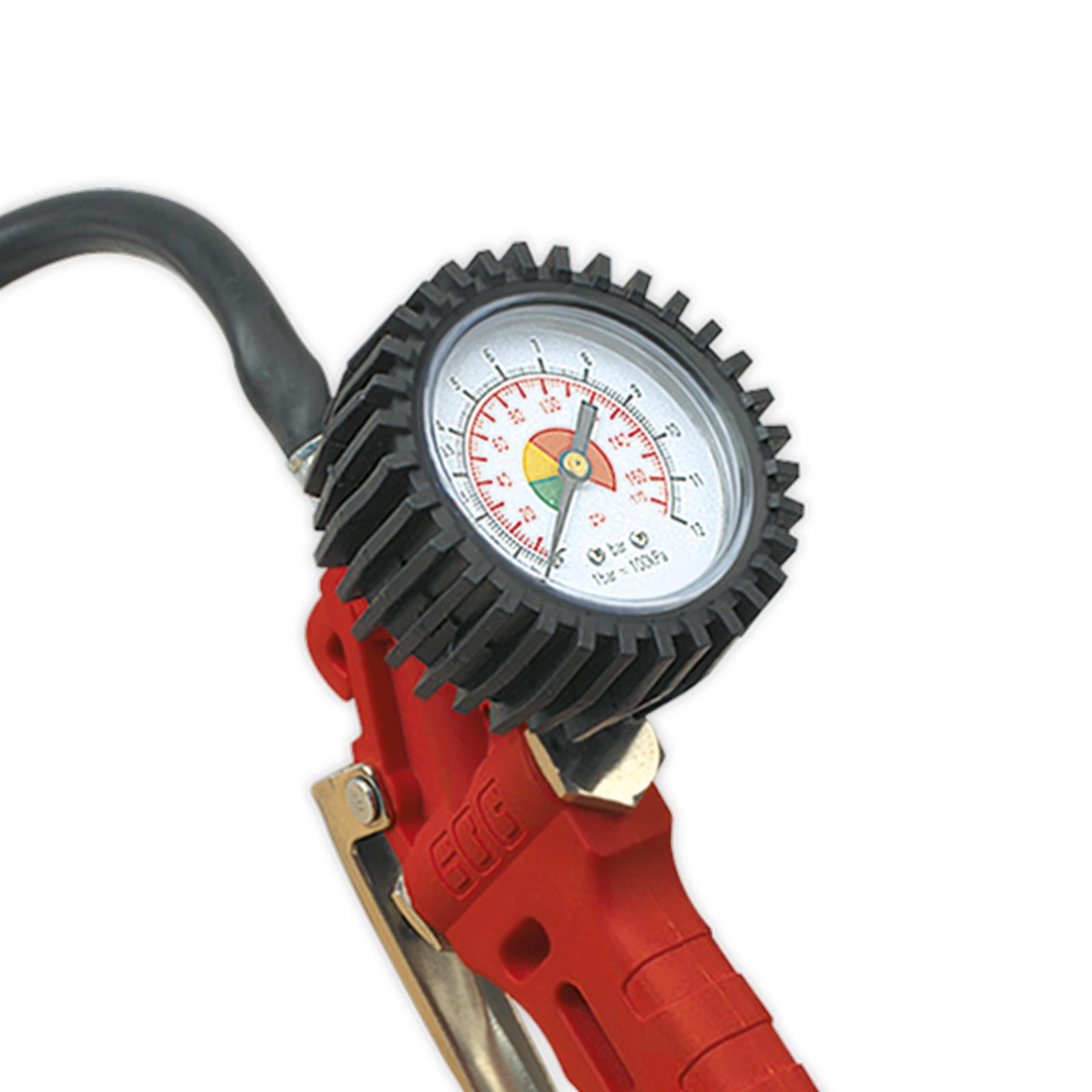 Sealey Tyre Inflator with Twin Push-On Connector