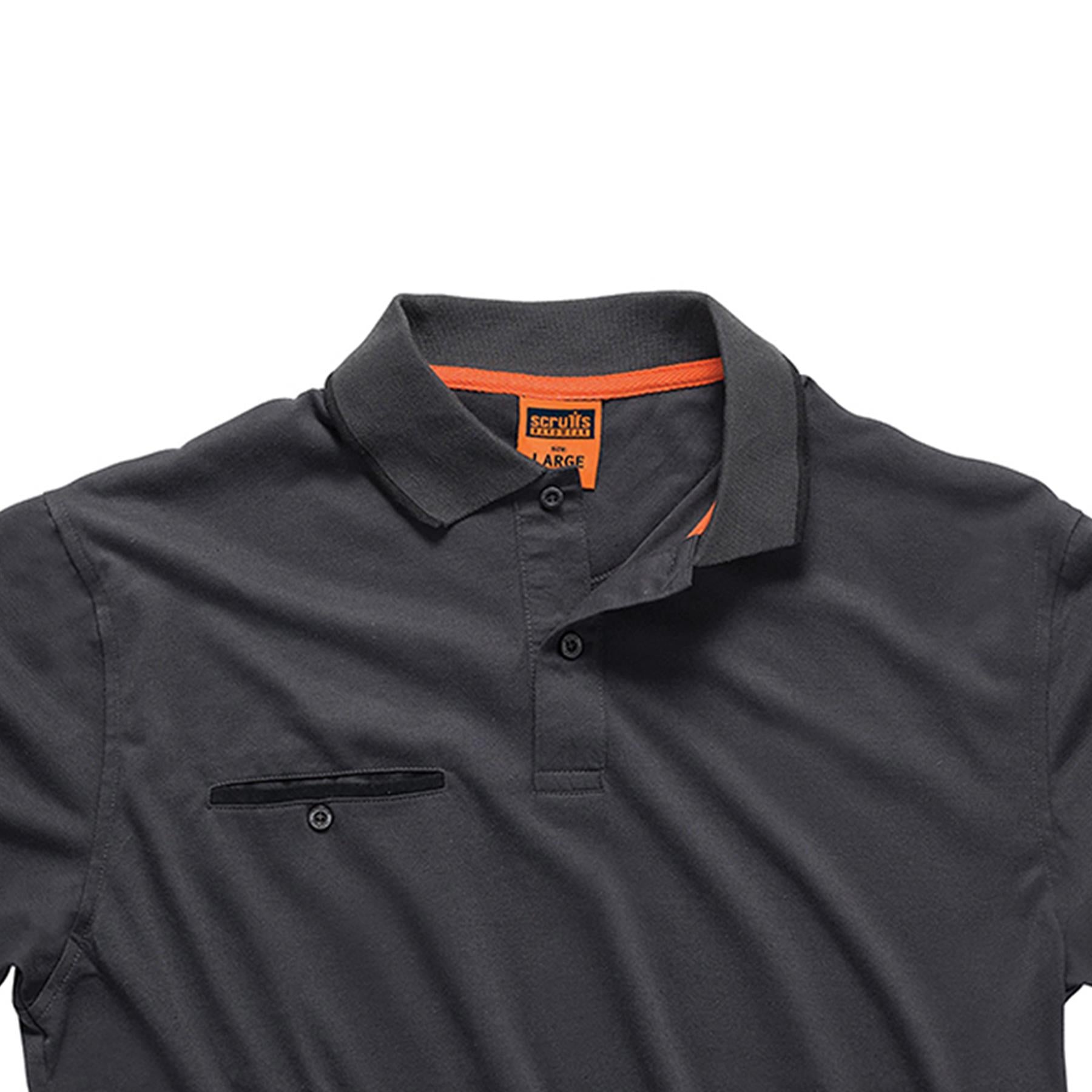 Scruffs Graphite Grey Polo Shirt Short Sleeve Workwear Mens T Shirt Size M