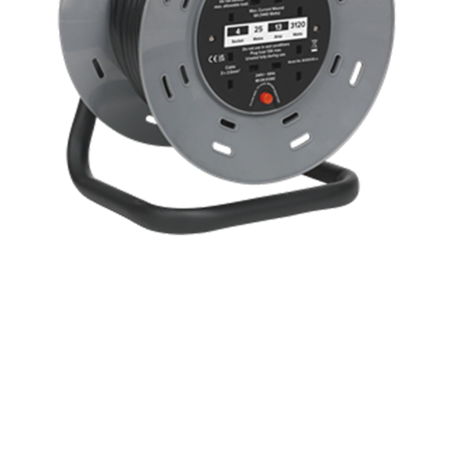 Sealey Cable Reel 25m 4 x 230V 2.5mm� Thermal Trip
