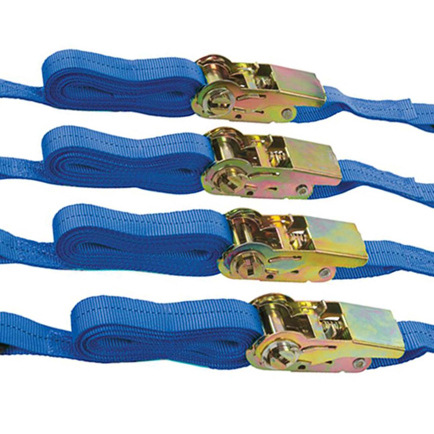4Pk Ratchet Tie Down Strap With S Hook 4m x 25mm Wide With Straps Per
