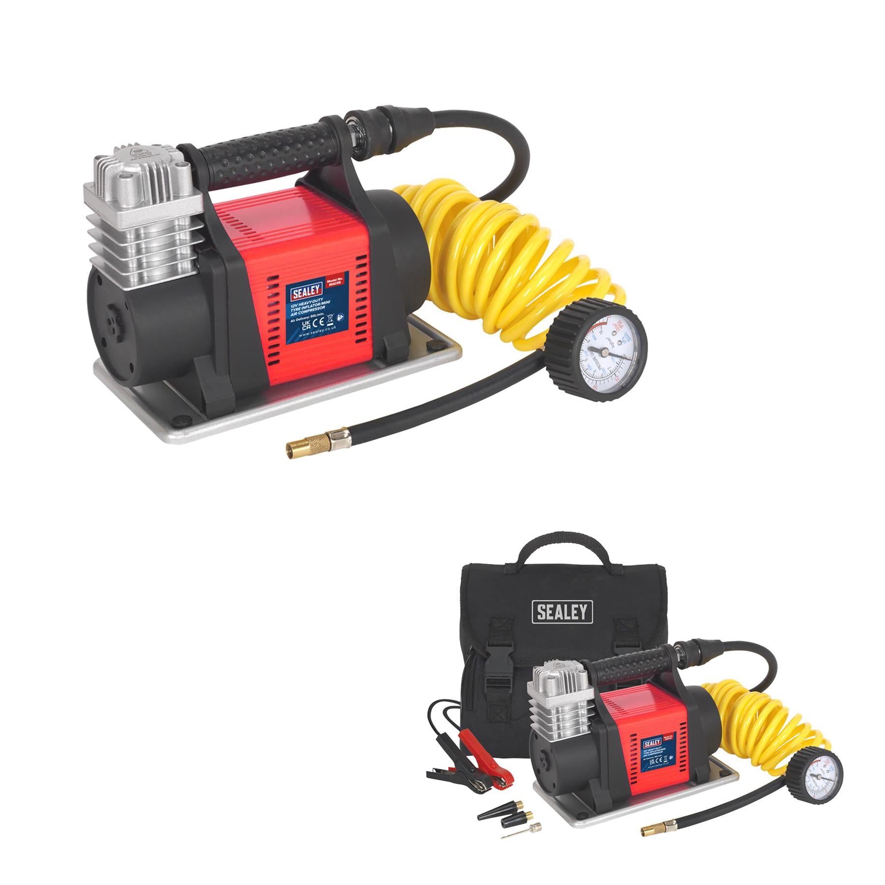 Sealey Tyre Inflator/Mini Air Compressor 12V Heavy-Duty