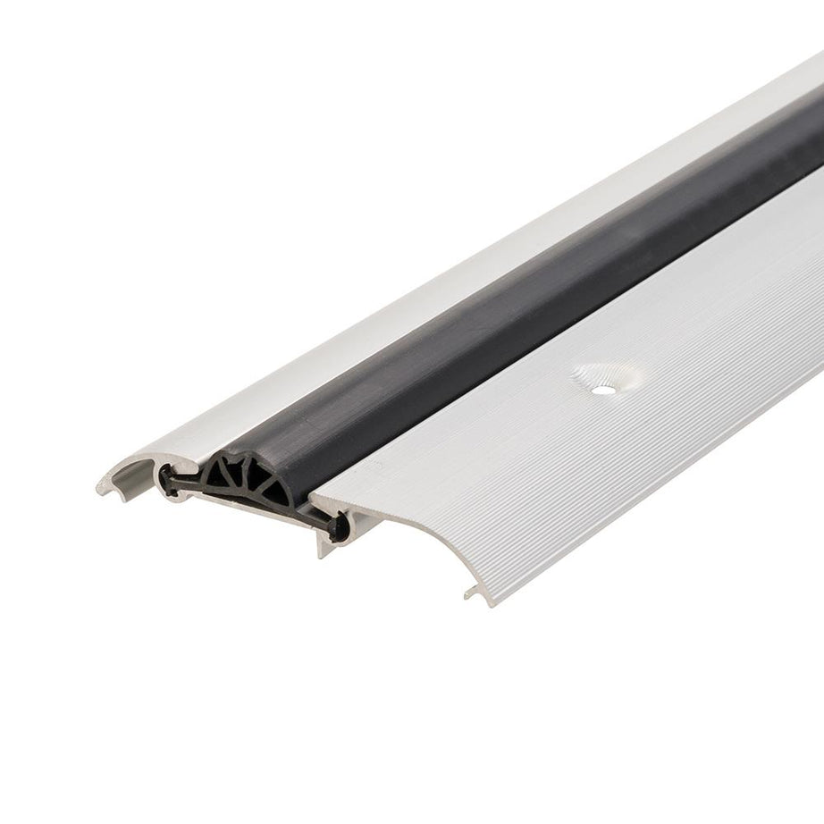 Compression Threshold Weather Door Sill Rubber Draught Excluder Seal Chair Pram - Silver