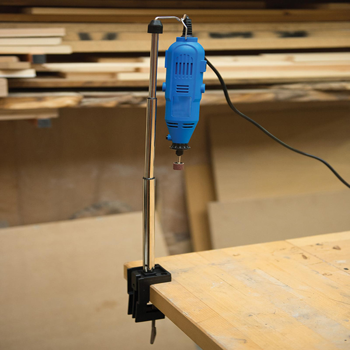 Rotary Tool Telescopic Hanging Stand Dremel Flexi Shaft Holder Tidy Rotating
