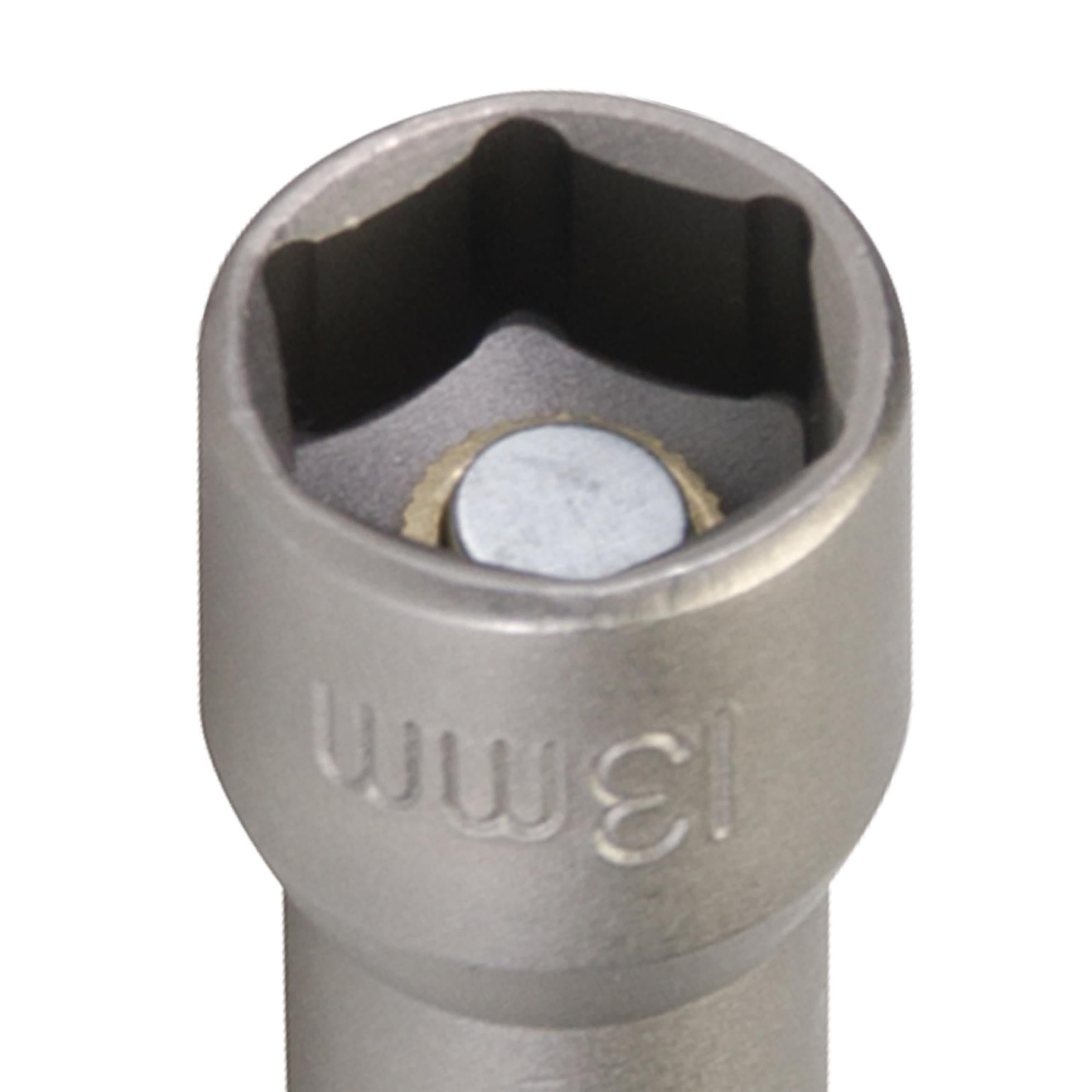 Magnetic Nut Driver 13 X 65mm Adapter Drill Screw 1/4" Hex Shank Chrome Vanadium