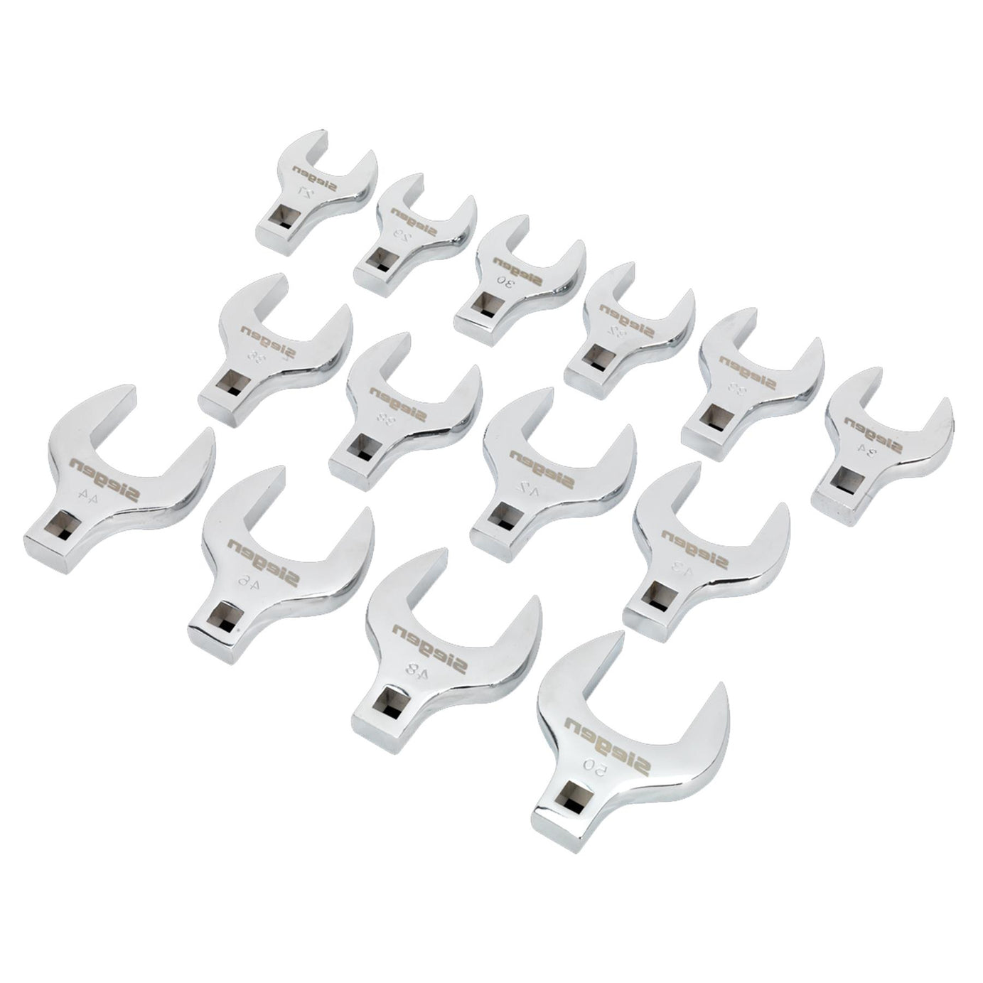 Sealey Crow's Foot Open-End Spanner Set 14pc 1/2"Sq Drive Metric