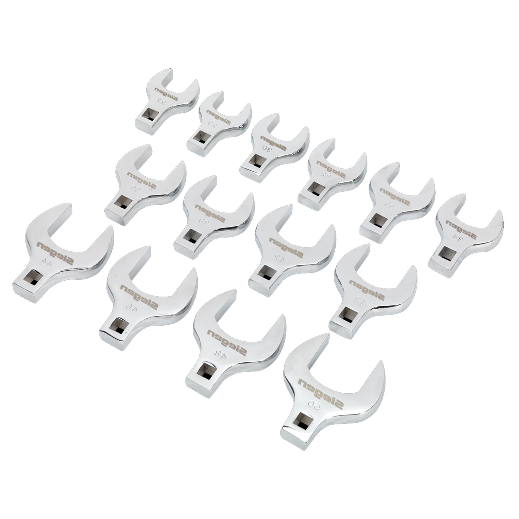 Sealey Crow's Foot Open-End Spanner Set 14pc 1/2"Sq Drive Metric