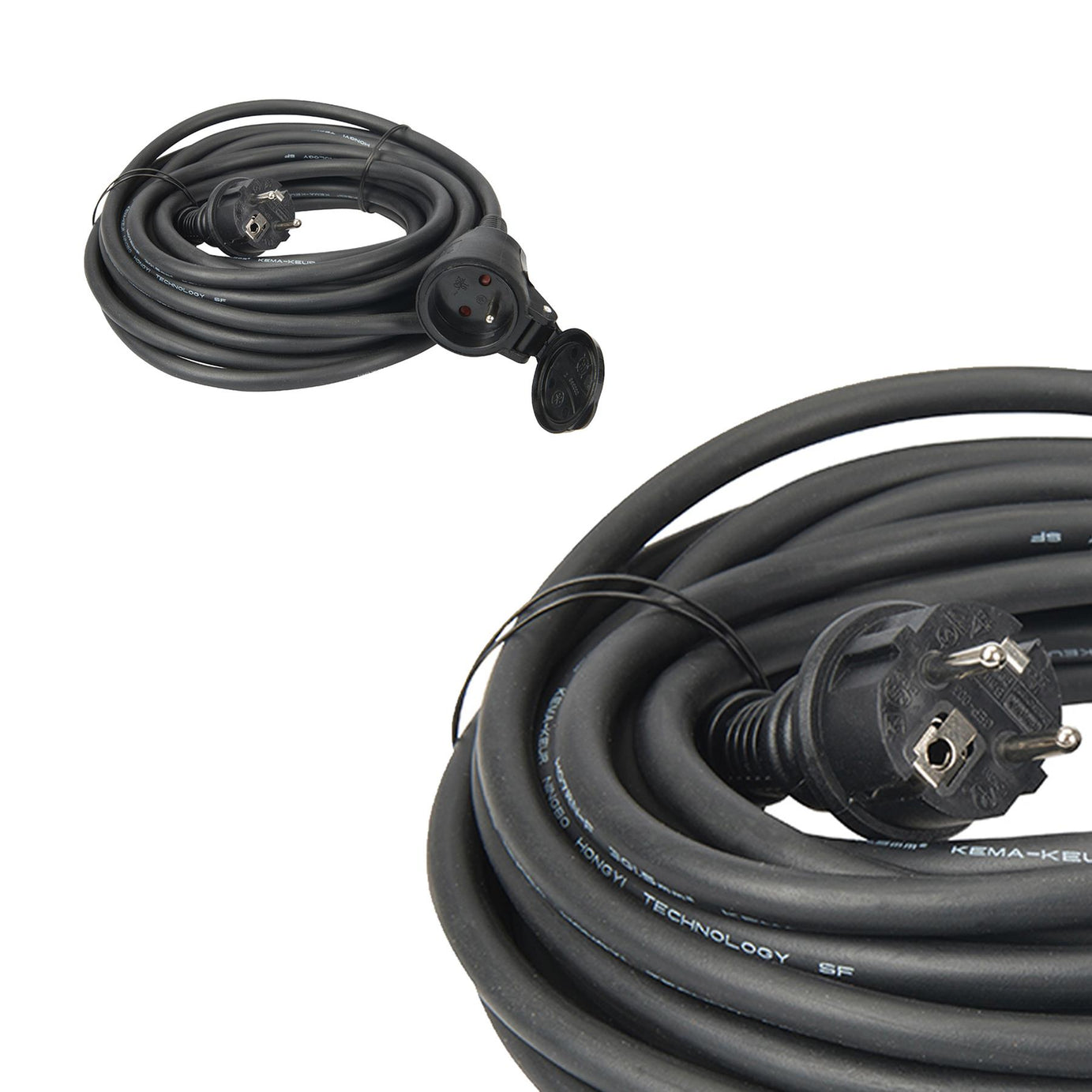 French Type Spring Loaded E Schuko Extension Lead Electric Tool 10M Max Load 3680W