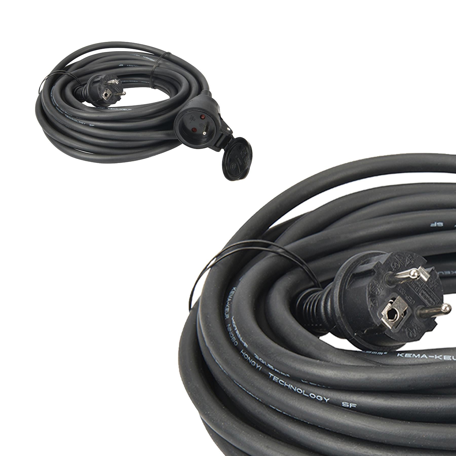 French Type Spring Loaded E Schuko Extension Lead Electric Tool 10M Max Load 3680W