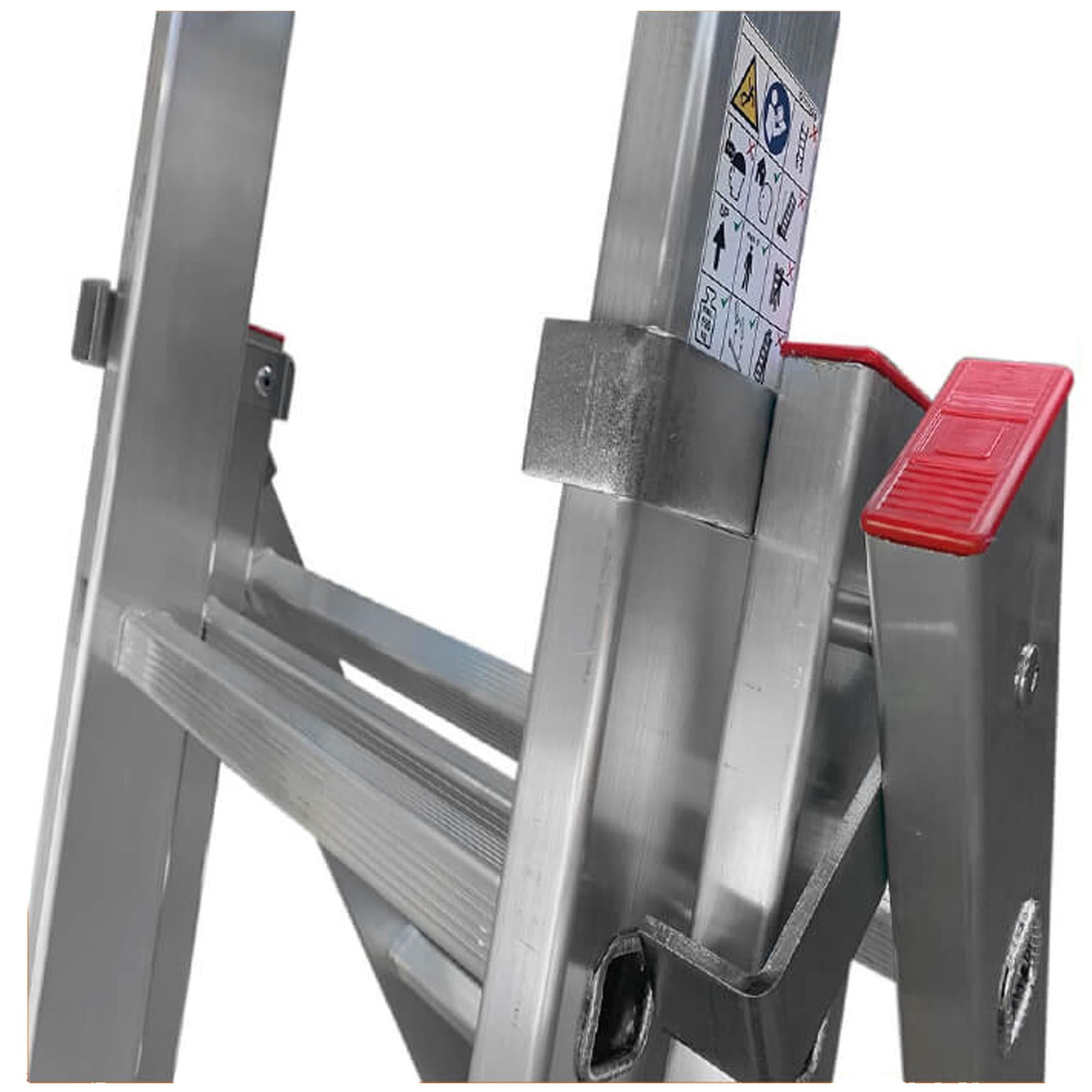 Dapetz 9 Rung Aluminium Combination Ladder 2.5m For Home, Triple Section, 150 Kg