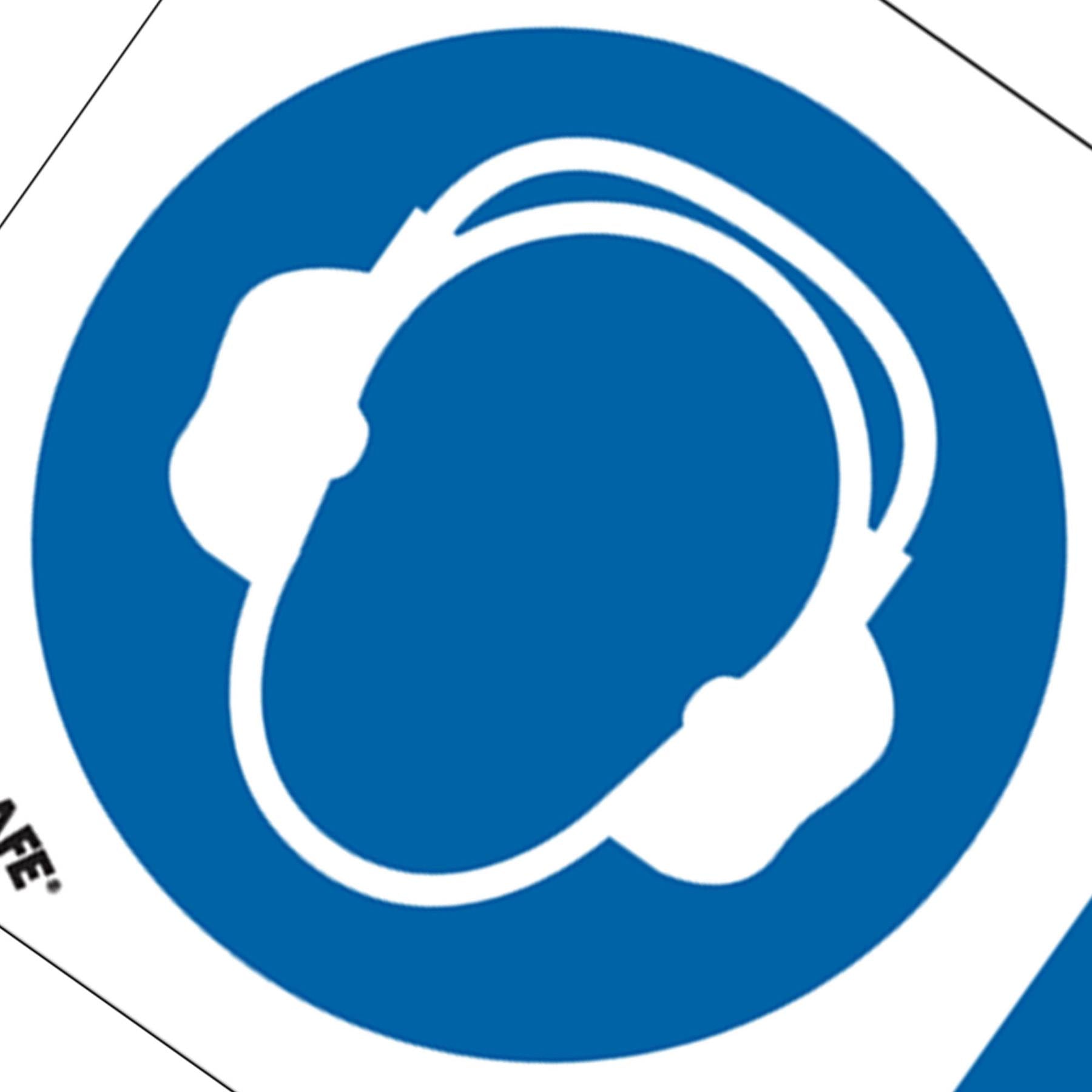 Mandatory Safety Sign - Use Ear Protectors - Self-Adhesive Vinyl